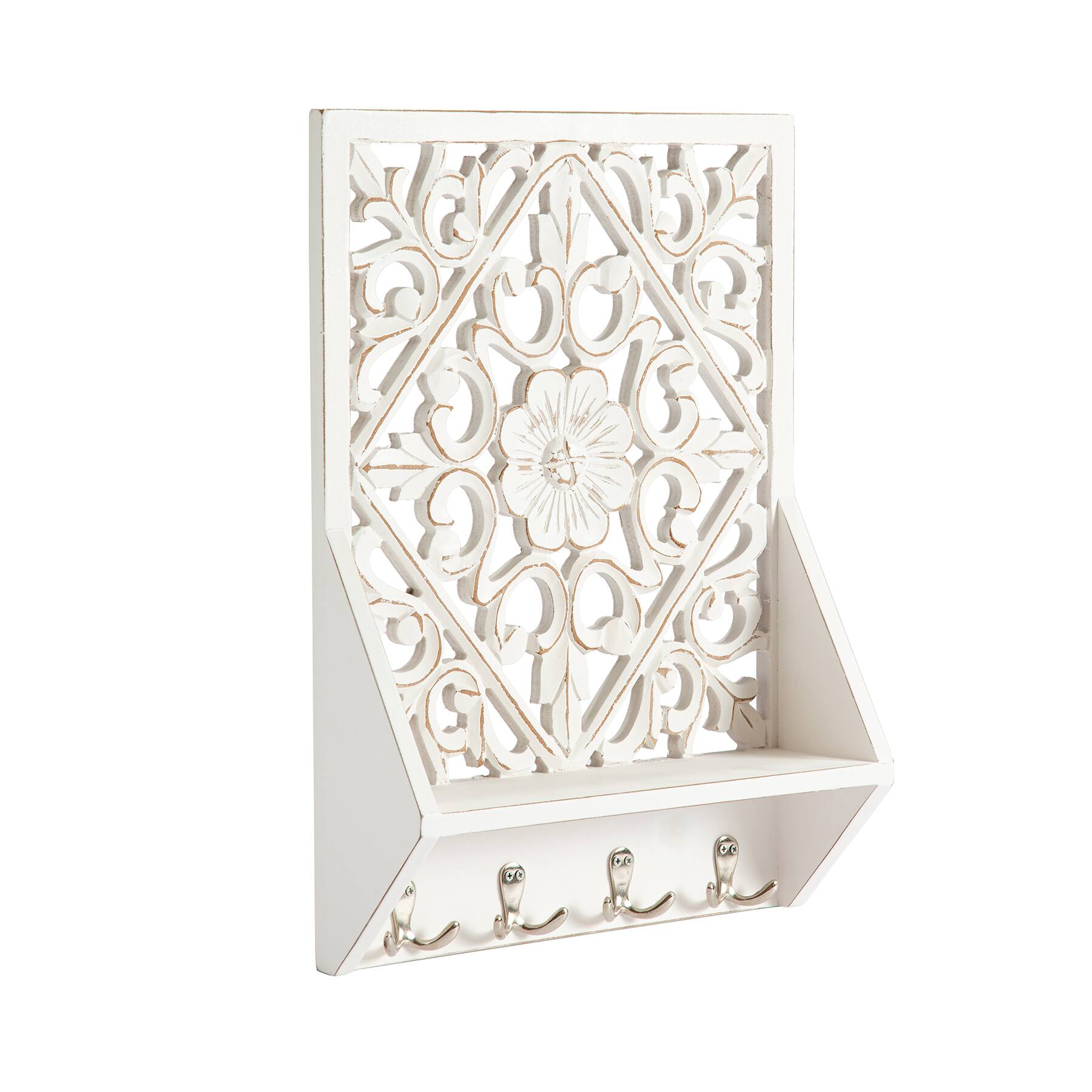 Habitat Decorative Vertical White Carved Wall Hanging