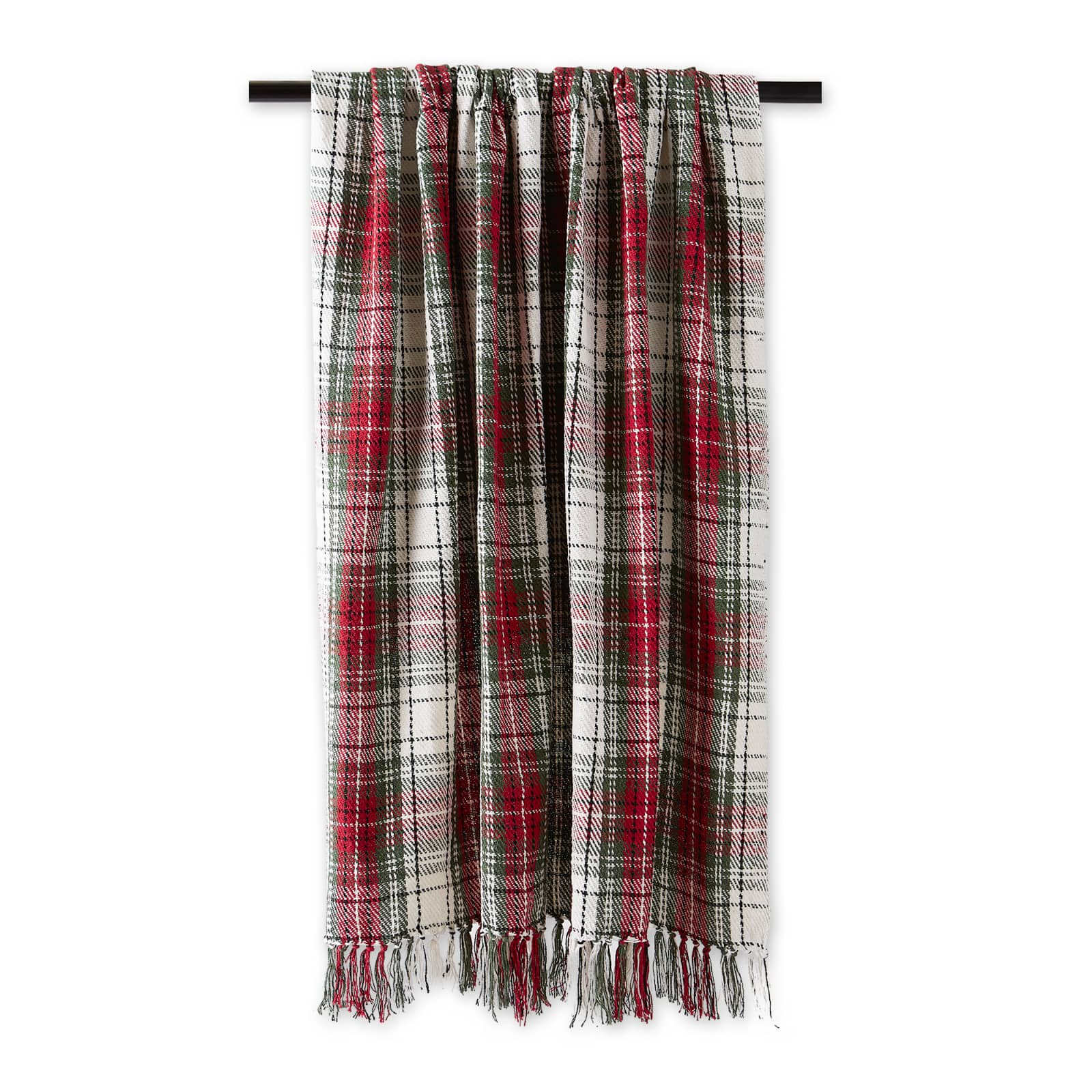 DII&#xAE; Christmas Plaid Recycled Cotton Throw