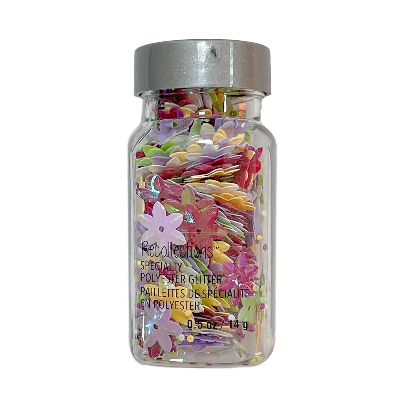 12 Pack: Specialty Polyester Glitter Flower Shapes by Recollections™