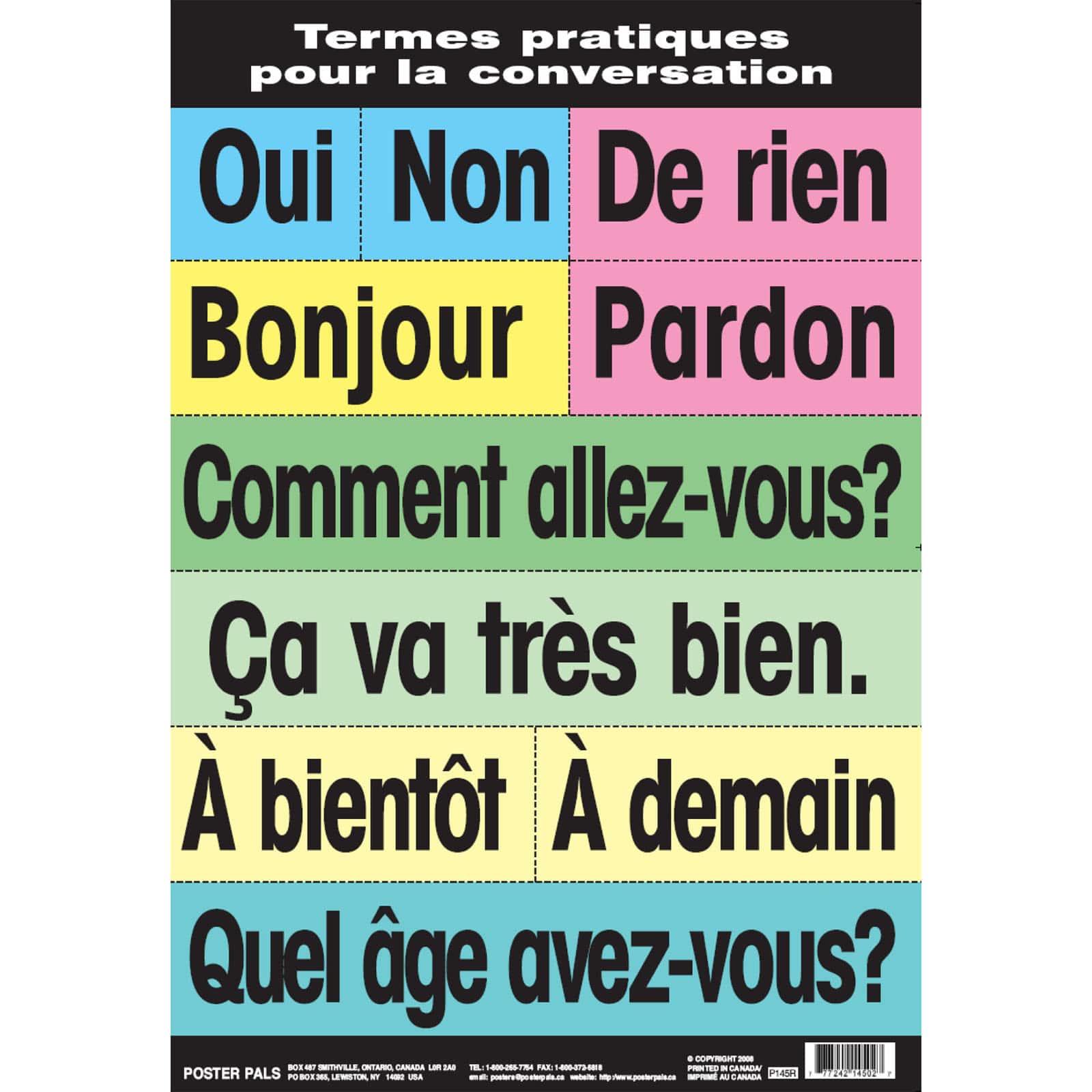 Poster Pals® French High-Frequency Vocabulary Card Set
