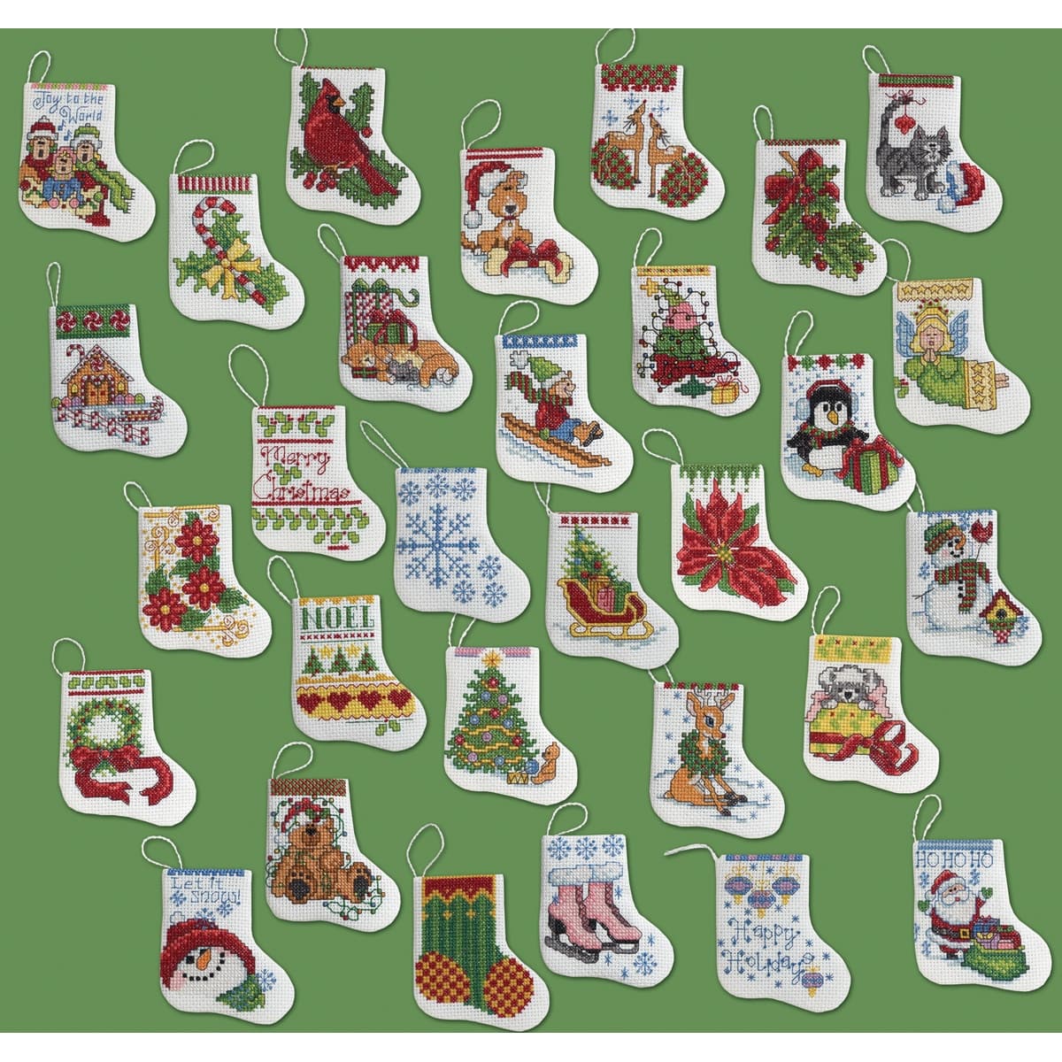 Plaid® Bucilla® More Tiny Stocking Ornaments Counted Cross Stitch Kit, 30ct.
