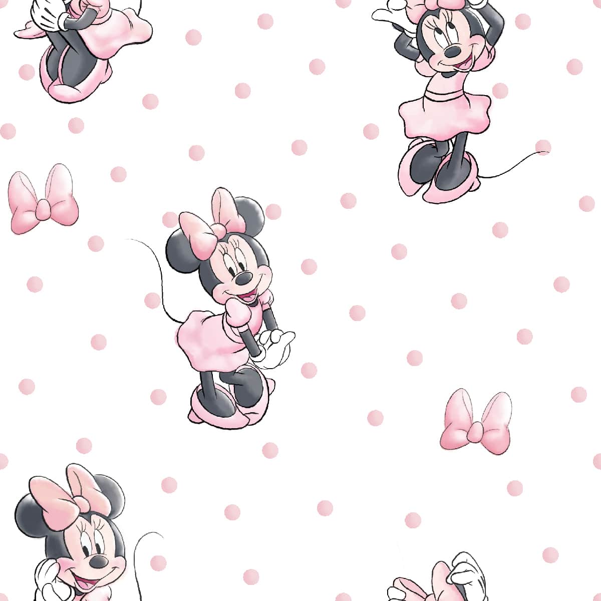 Disney&#xAE; Minnie Mouse Pink Bow &#x26; Dots Cotton Fabric