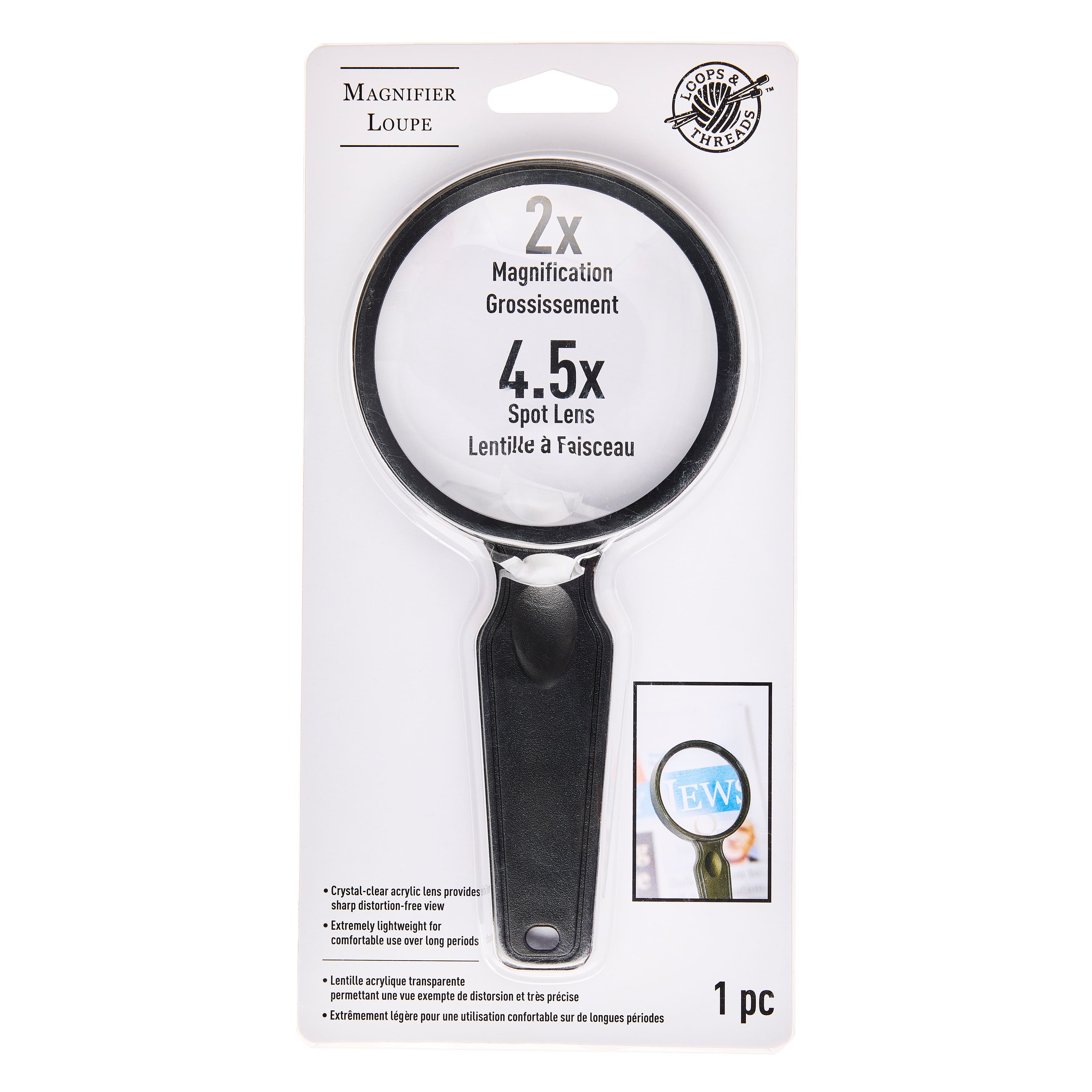 12 Pack: 2x to 4.5x Bifocal Lens Hand Magnifier by Loops &#x26; Threads&#xAE;