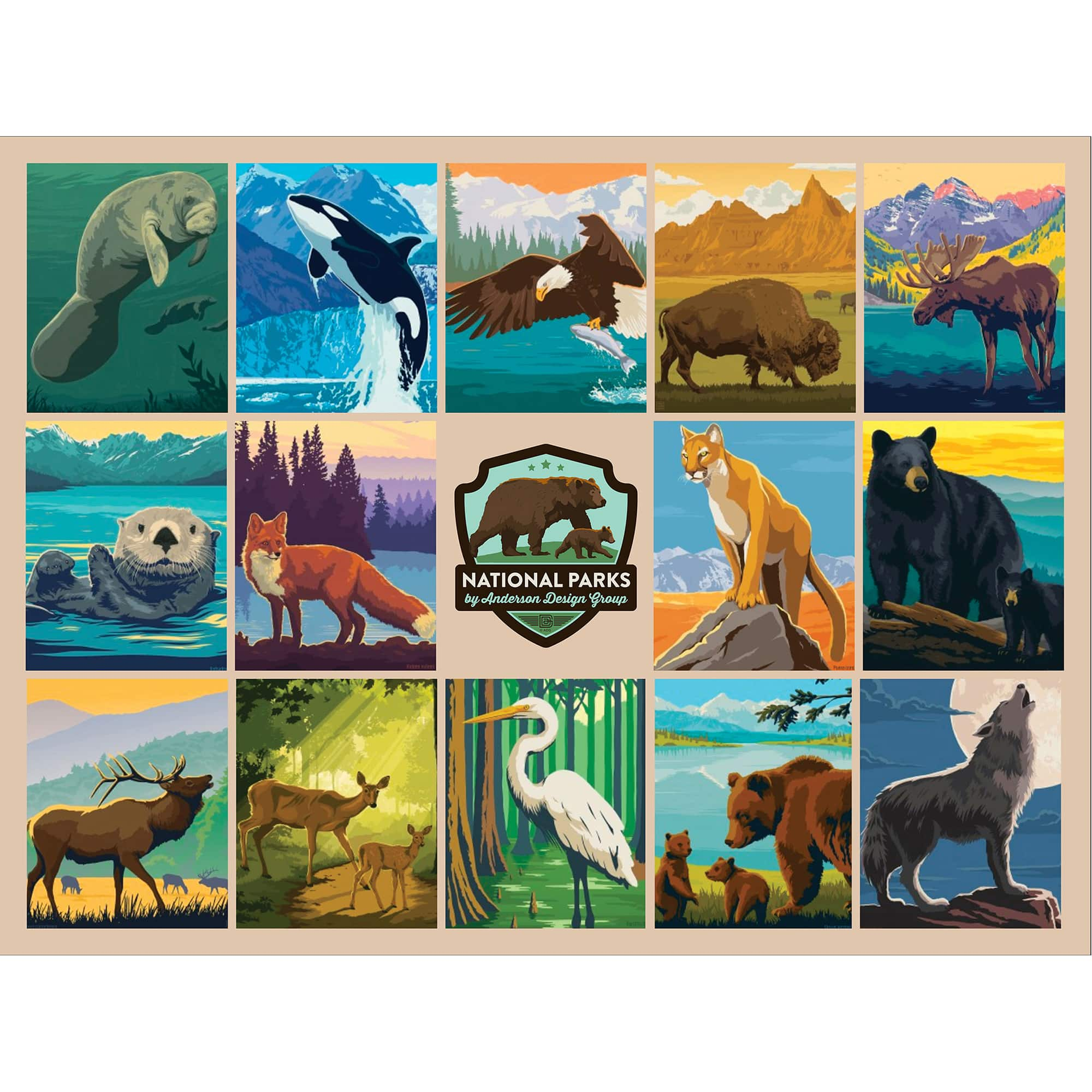 National Parks Wildlife by Anderson Design Group 1,000 Piece Jigsaw Puzzle