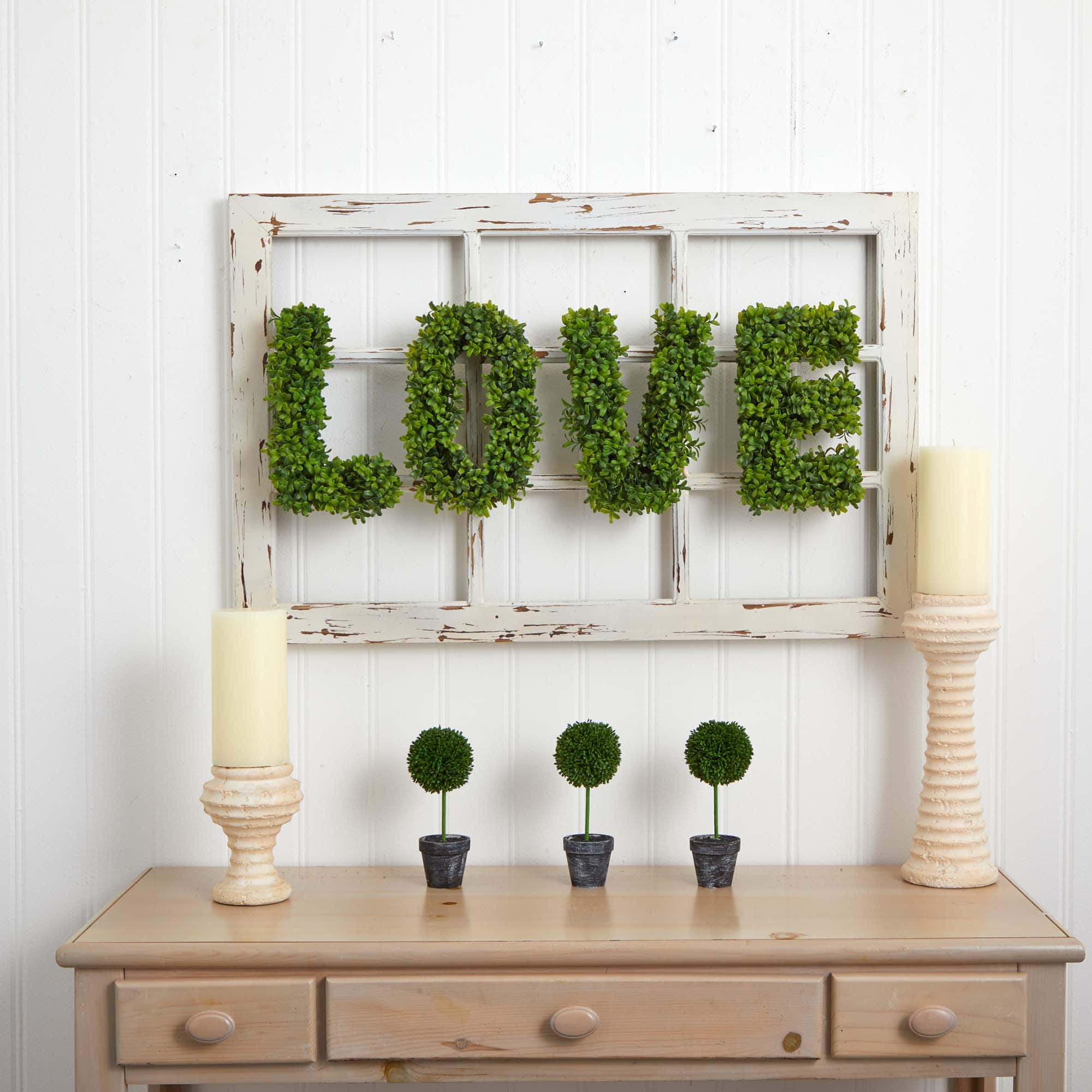 12" LOVE Boxwood Wall Decoration