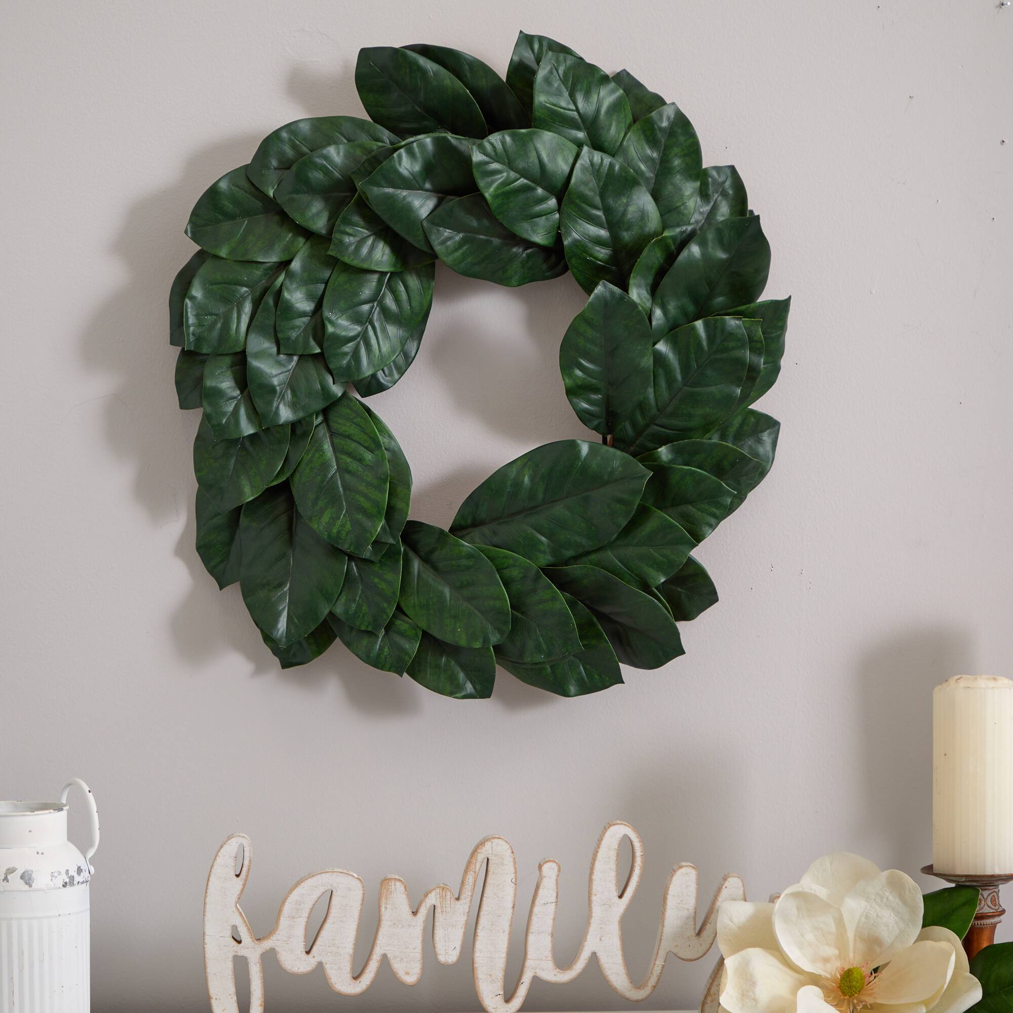 24” Magnolia Leaf Wreath