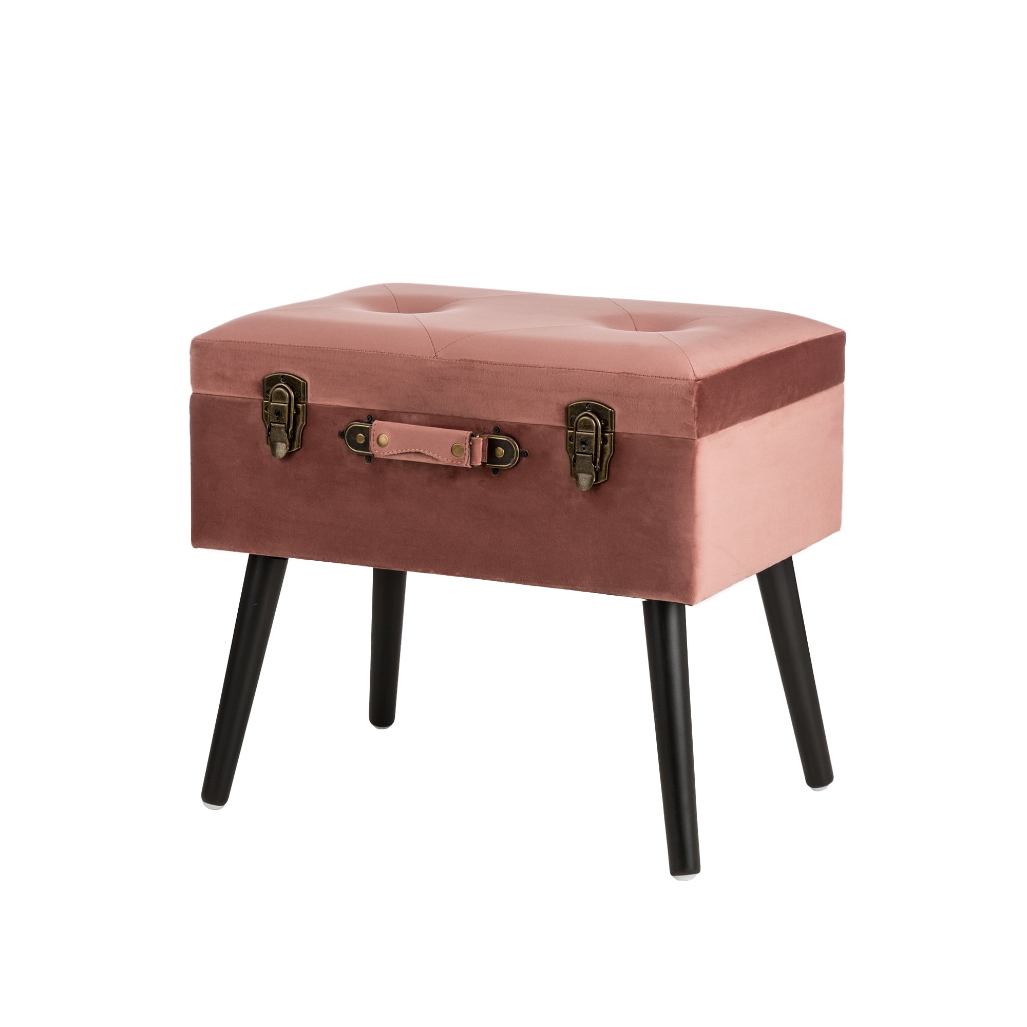 Glitzhome® Velvet Upholstered Storage Stool