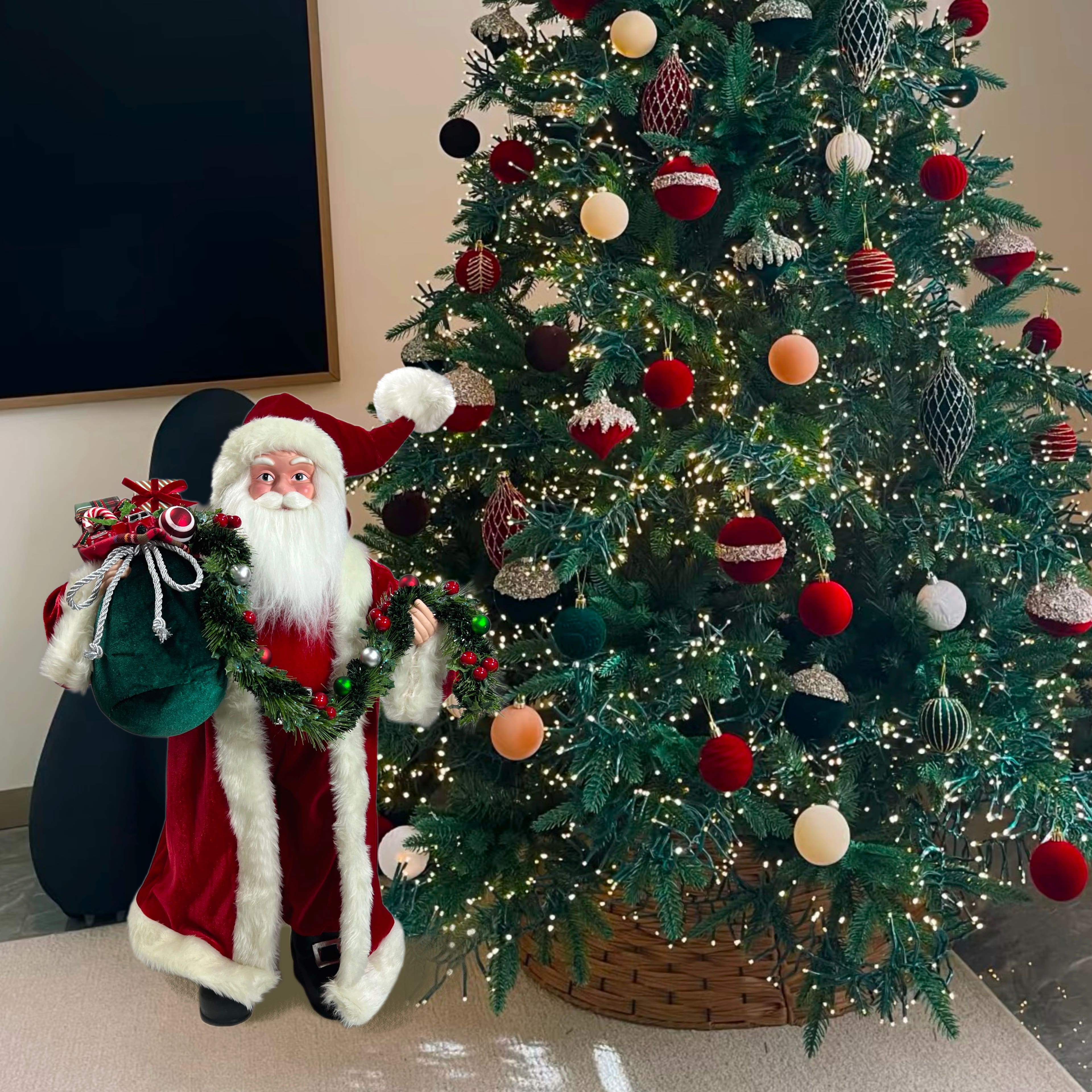 24&#x22; Santa with Toy Bag &#x26; Garland Tabletop D&#xE9;cor by Ashland&#xAE;