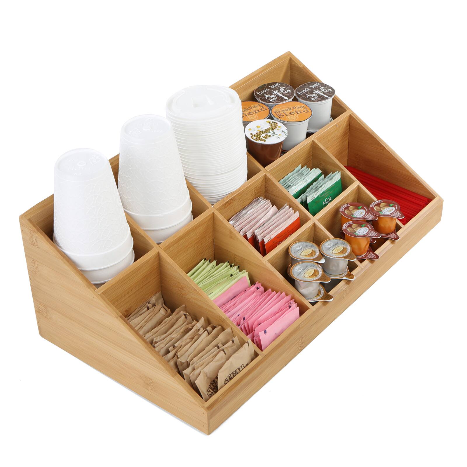 Mind Reader Brown 11 Compartment Coffee Condiment Organizer