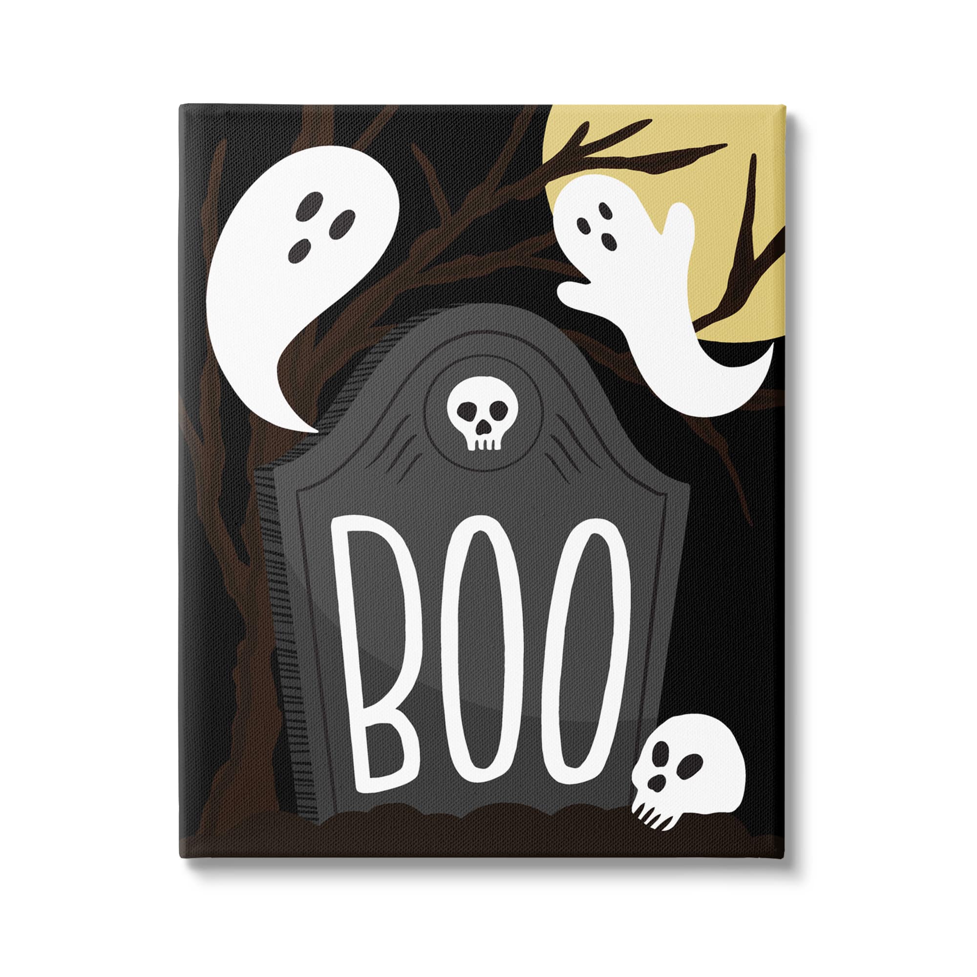 Stupell Industries Boo Haunted Night Gravestone Canvas Wall Art