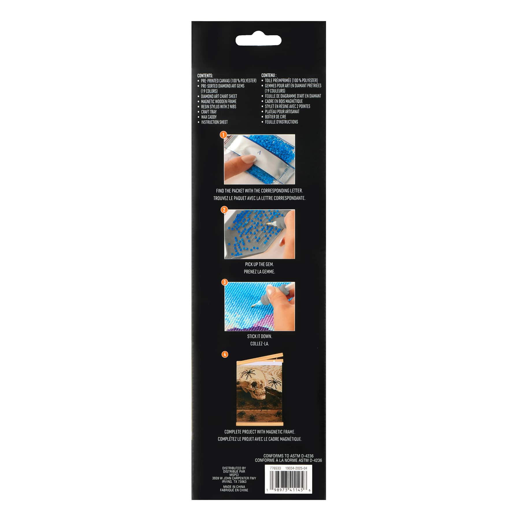 8&#x22; x 10&#x22; Spider Skull Diamond Art Kit with Magnetic Frame by Make Market&#xAE;