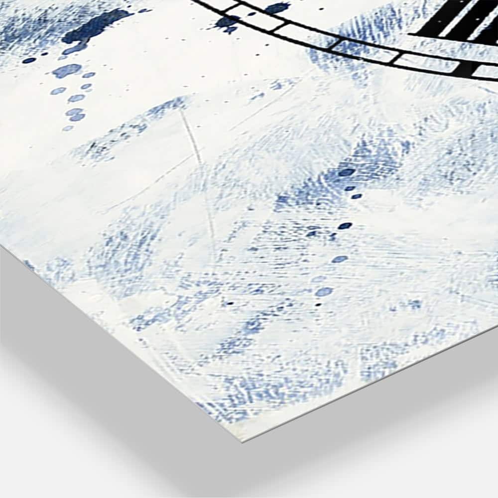 Designart Blue Wipe Out 3 Panel Farmhouse Wall Clock