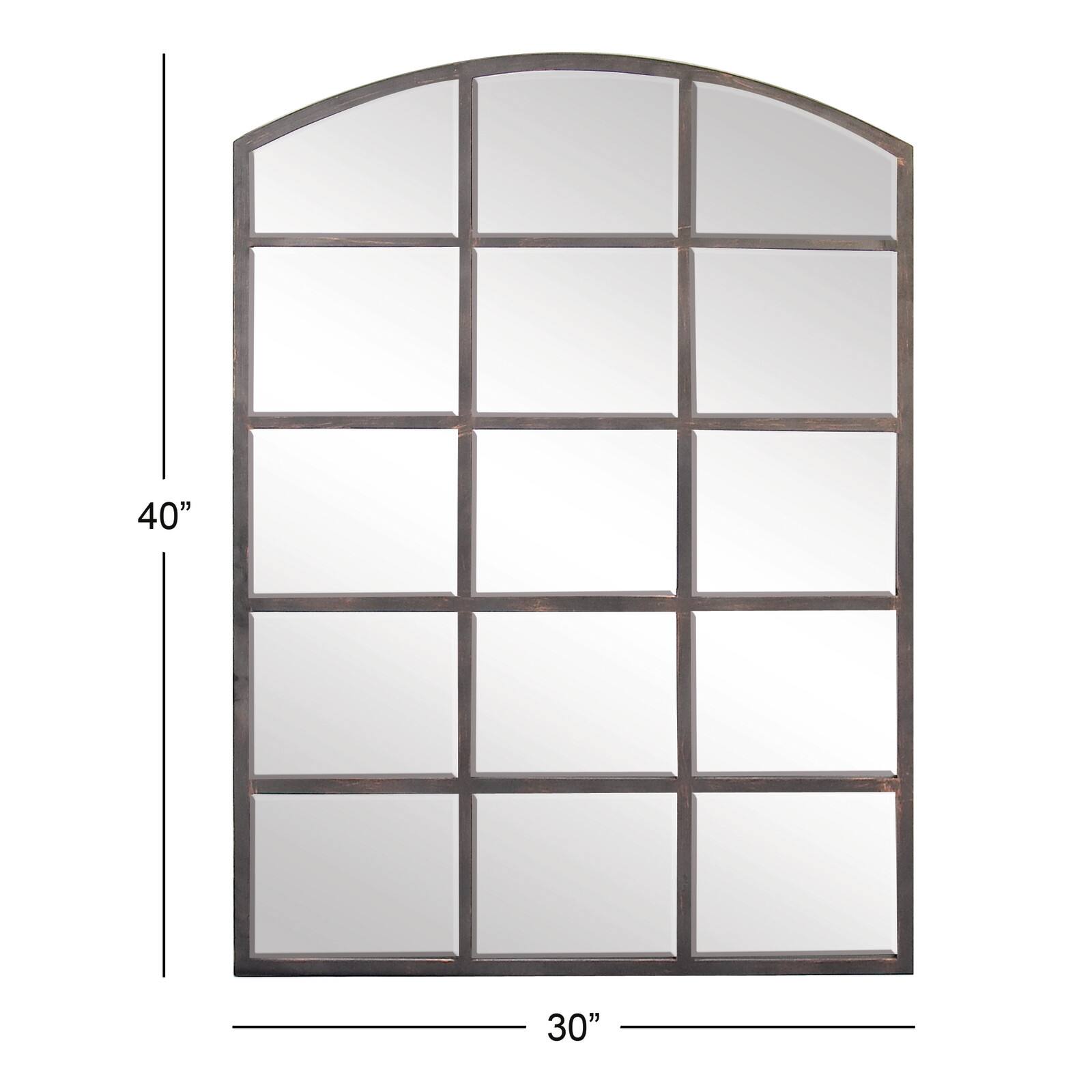 Clear Industrial Metal Wall Mirror, 40" x 30"