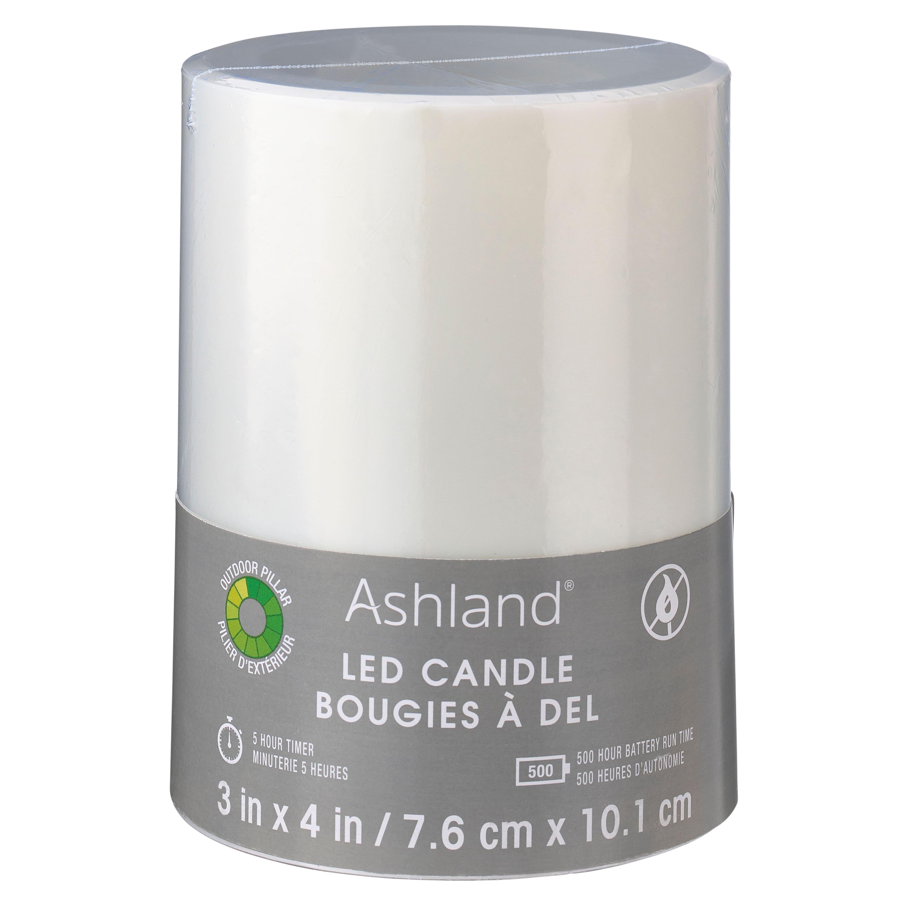White 3&#x22; x 4&#x22; LED Outdoor Pillar Candle By Ashland&#xAE;