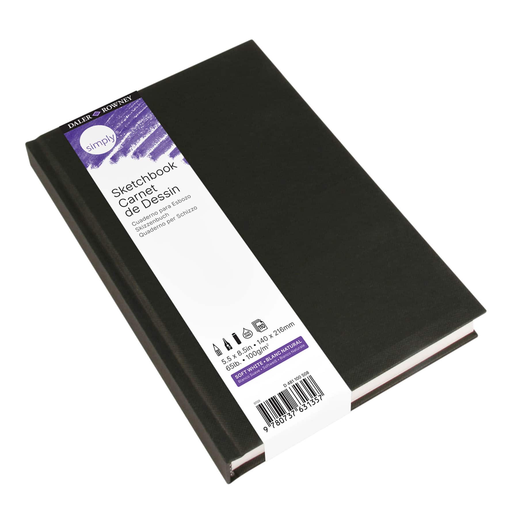 Daler-Rowney® 5.5" x 8.5" Simply Hardbound Sketchbook, 110 Sheets