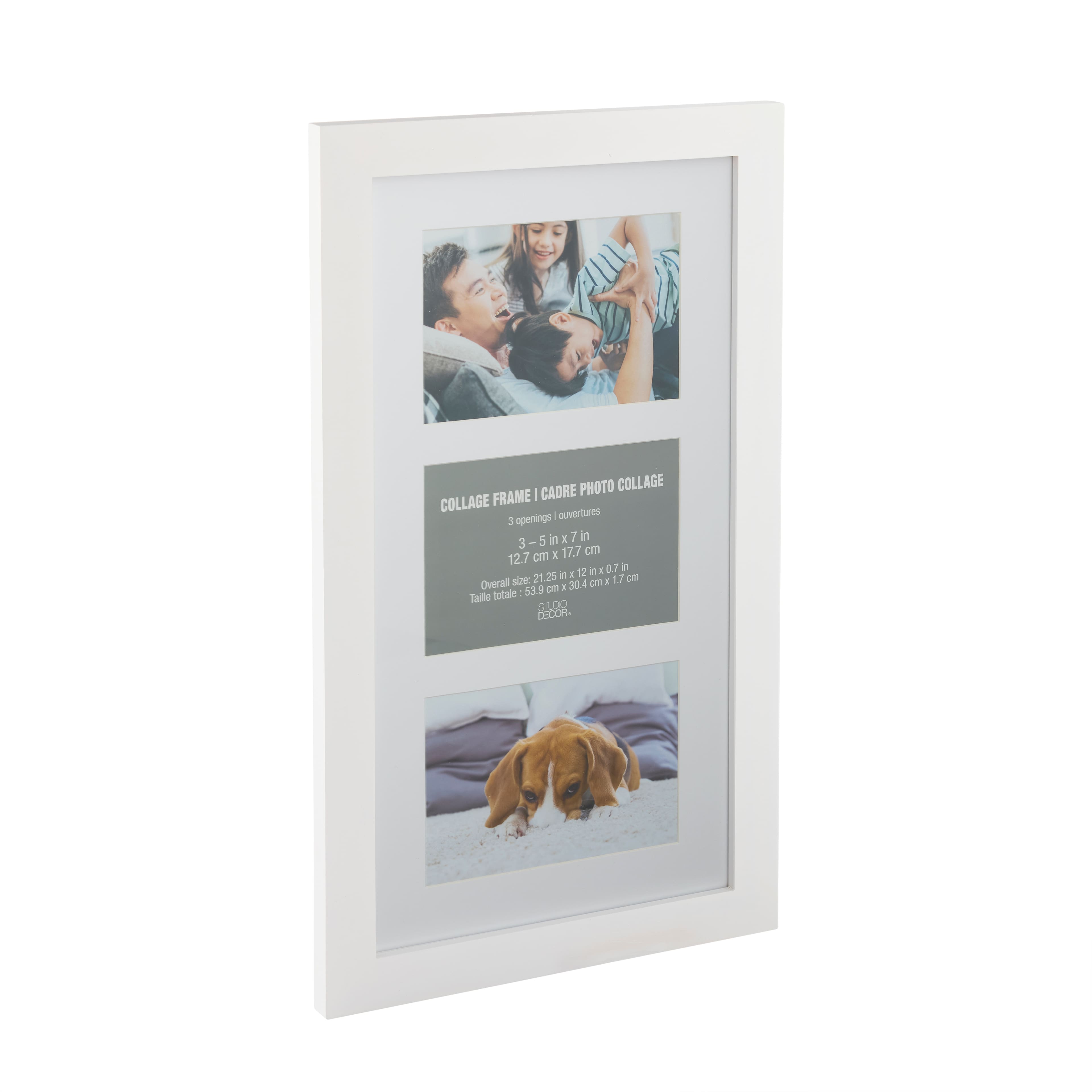3 Opening 5" x 7" White Collage Frame with Mat by Studio Décor®