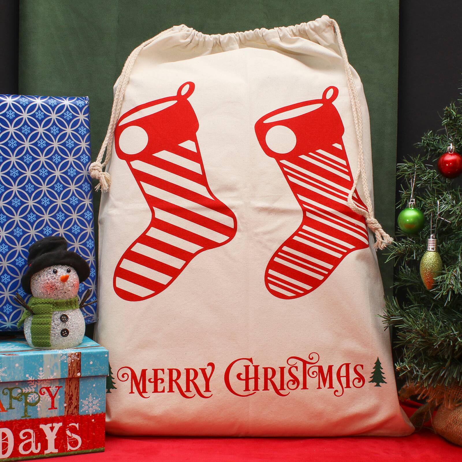 Personality Case™ 19" x 26" Stocking Stuffers Merry Christmas Cotton Sack