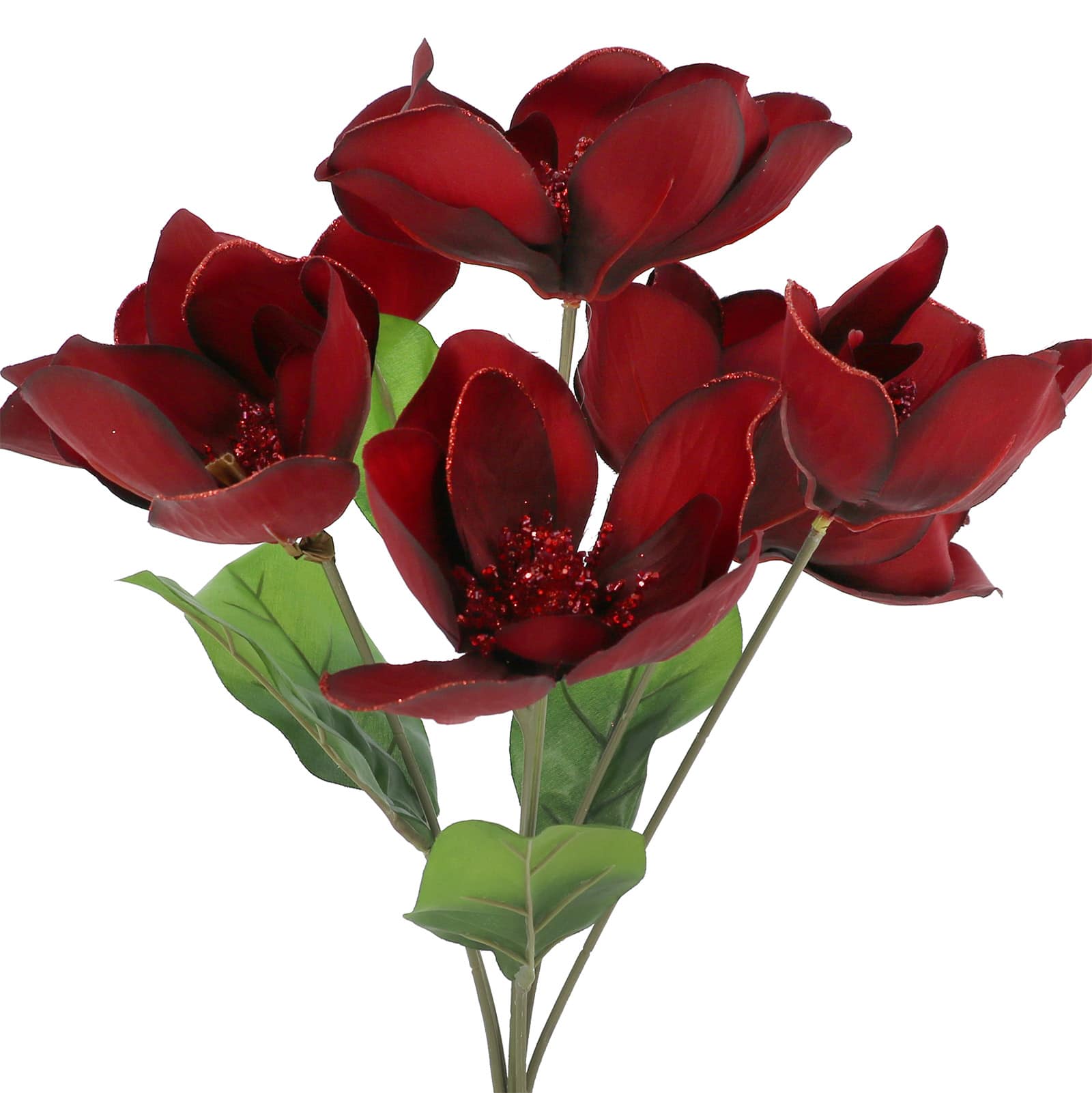 19&#x22; Burgundy Glitter Magnolia Deluxe Bush by Ashland&#xAE;