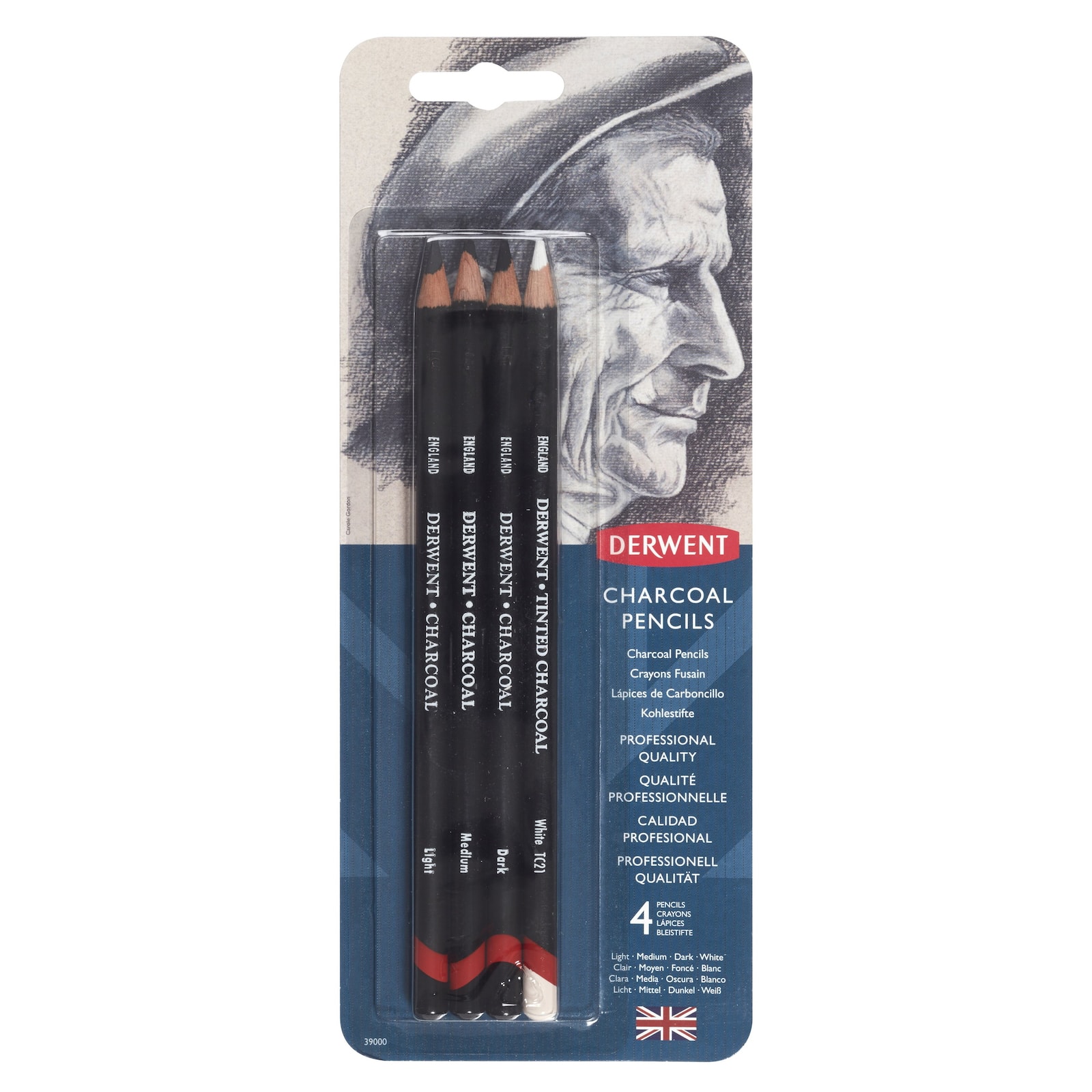 Derwent Charcoal 4 Pencil Set