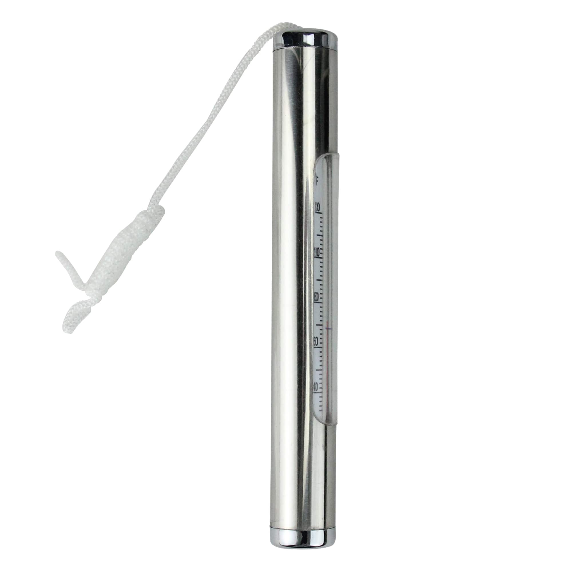 6.75" Silver Metallic Round Swimming Pool Thermometer with Cord