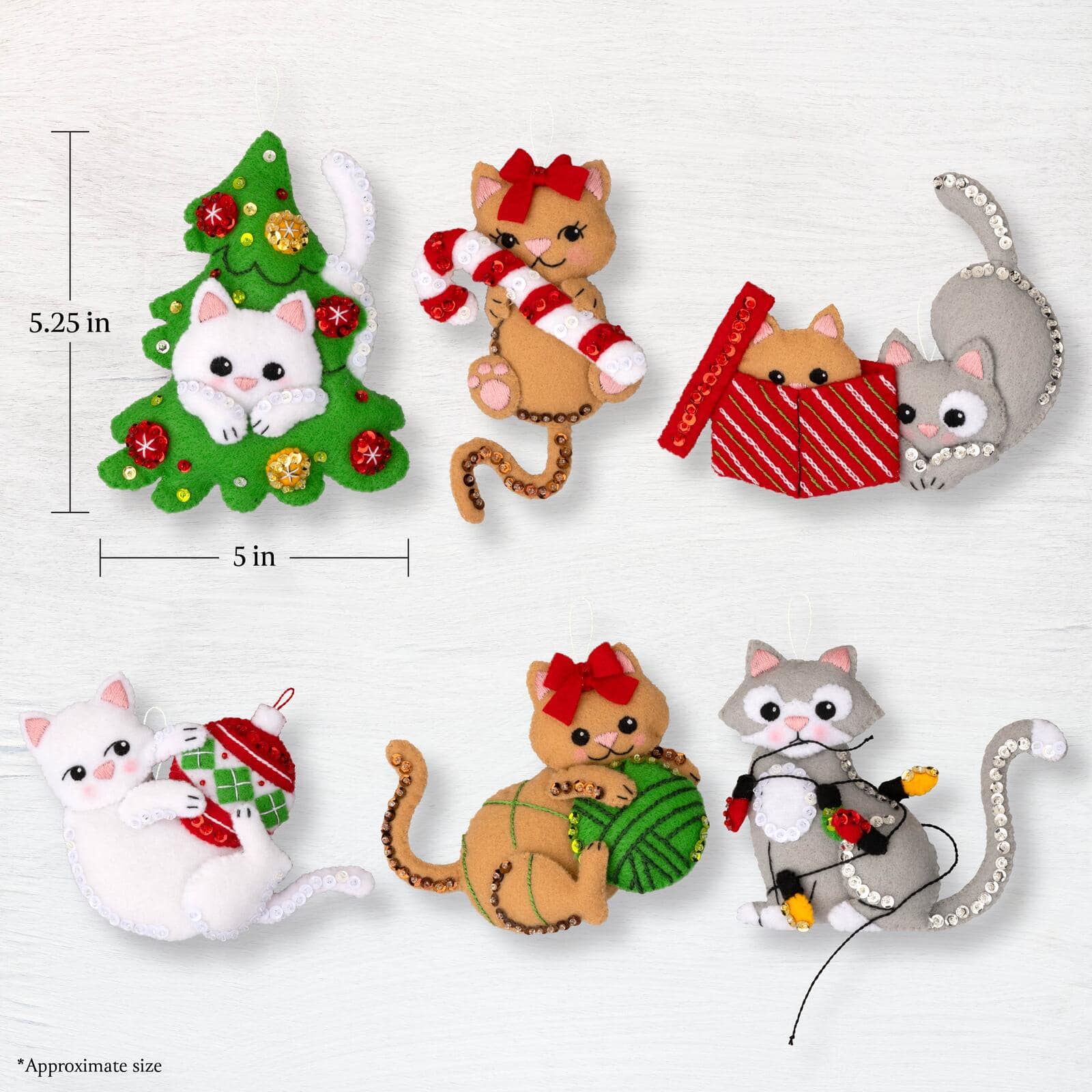 Bucilla&#xAE; Frisky Kitties Felt Ornament Kit