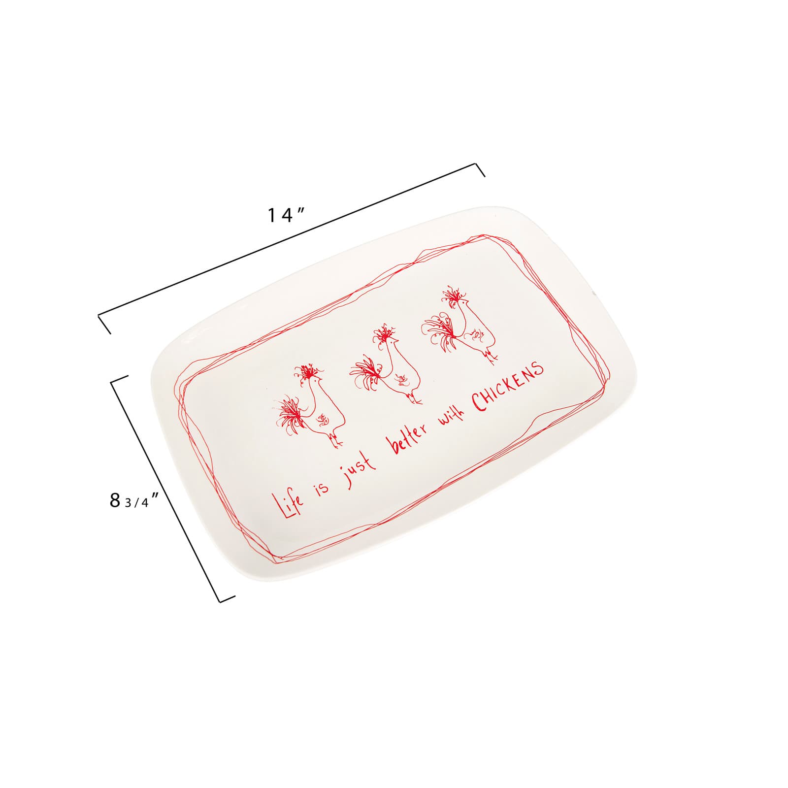 Hello Honey&#xAE; 15&#x22; Better with Chickens Stoneware Platter
