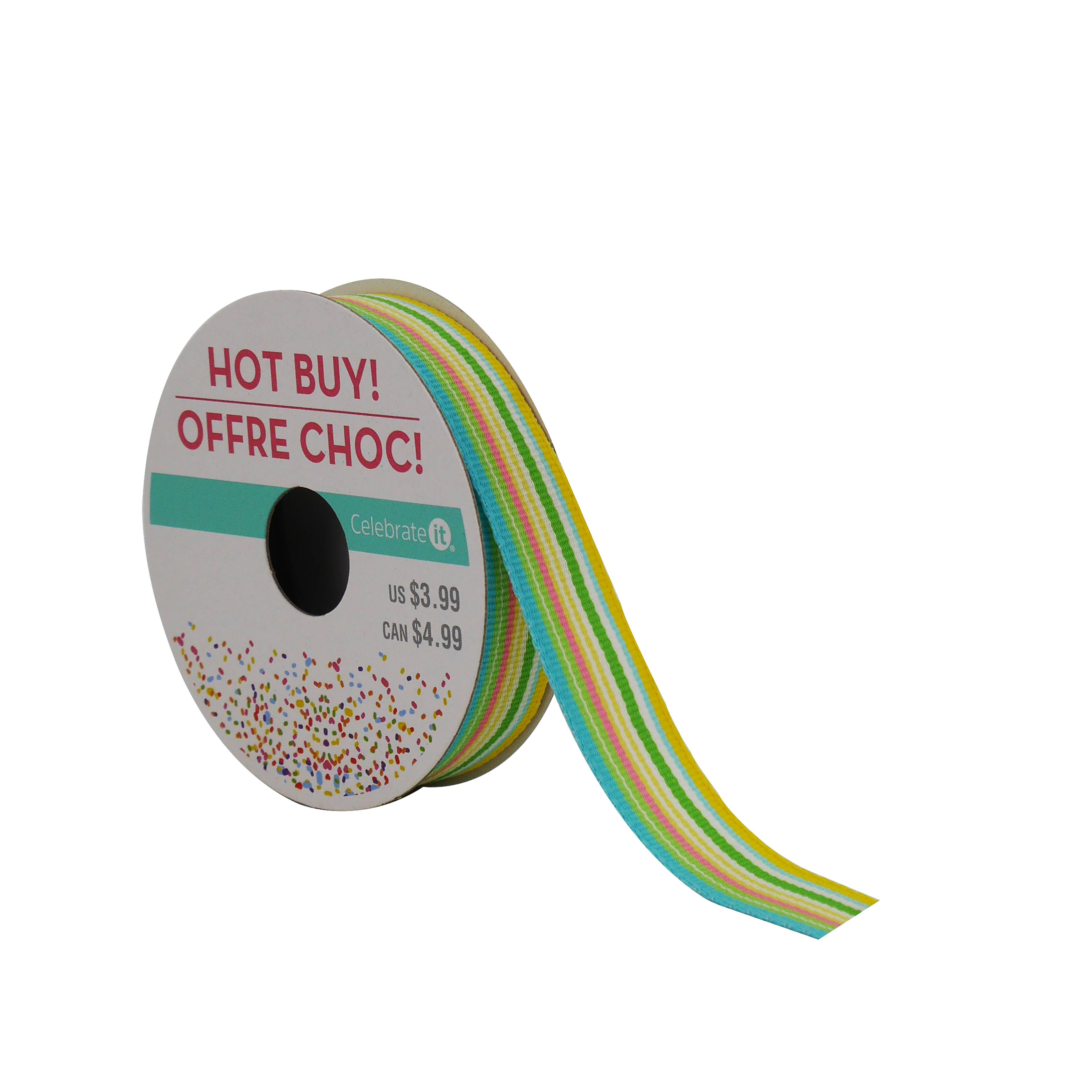 5/8&#x22; x 4yd Striped Grosgrain Ribbon by Celebrate It&#xAE; Hot Buy!