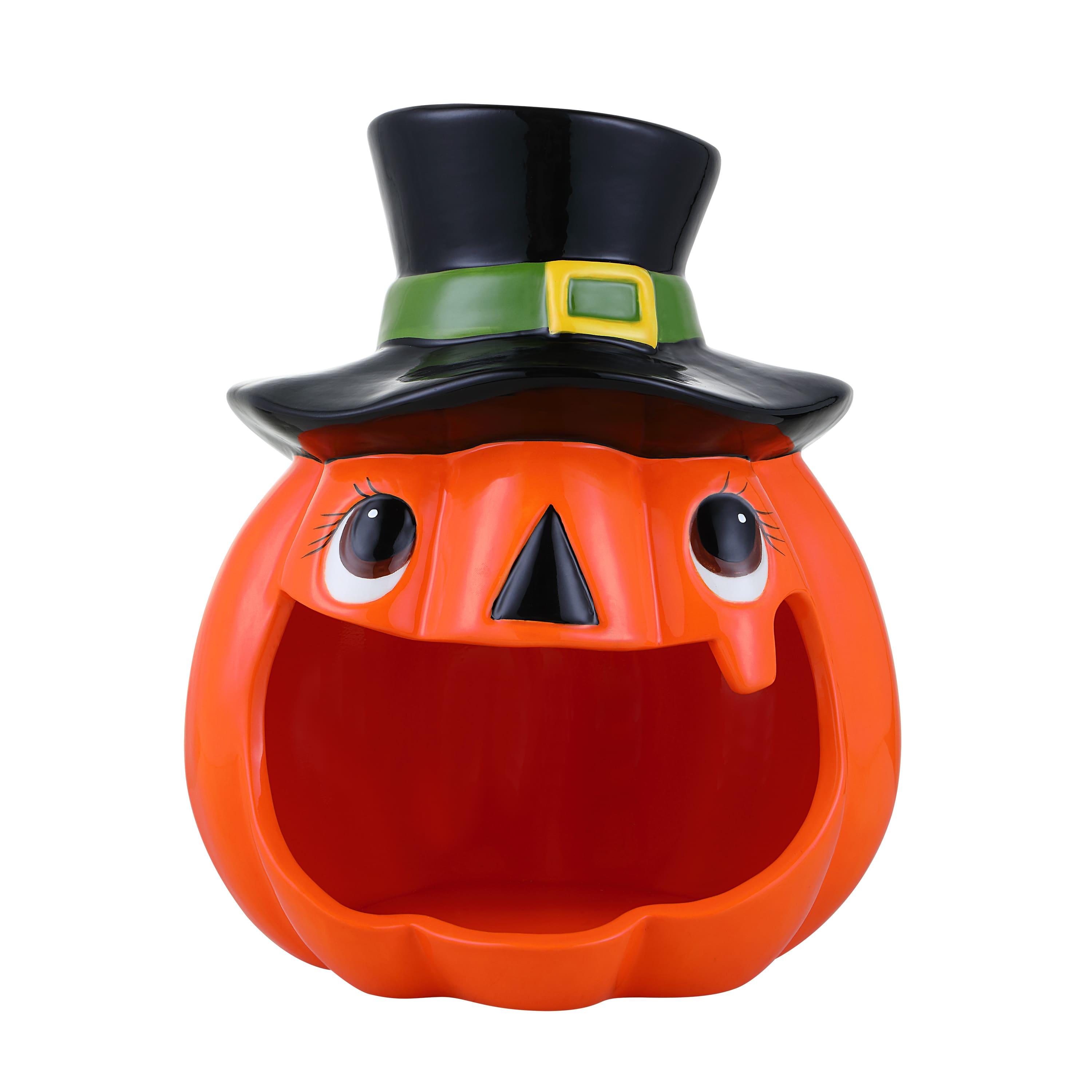 Mr. Halloween 11&#x22; Motion Activated Ceramic Jack-O-Lantern Candy Bowl