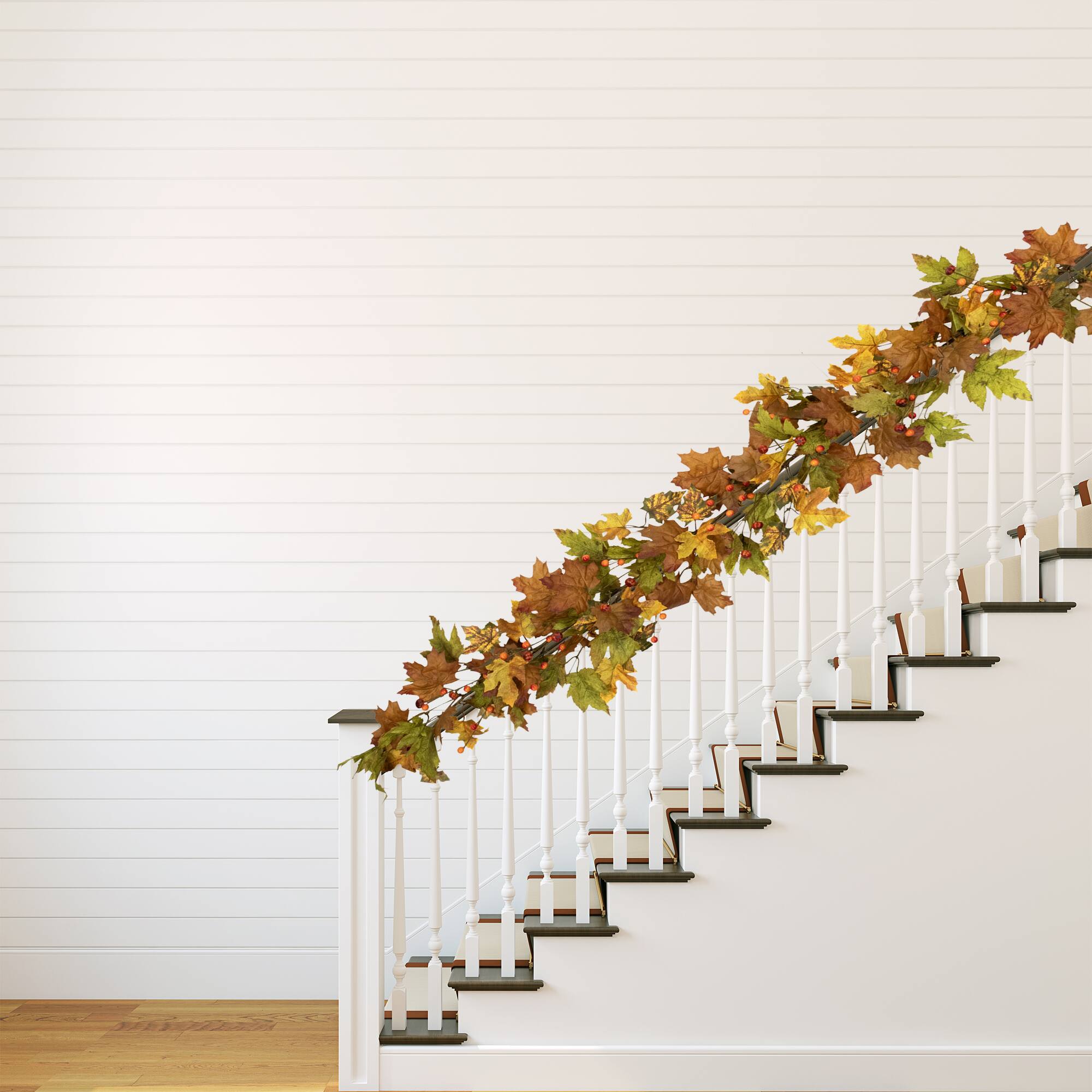 5ft. Maple Leaves & Berries Artificial Fall Harvest Garland