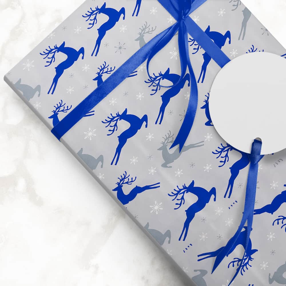 JAM Paper Hopping Reindeer Gift Wrap