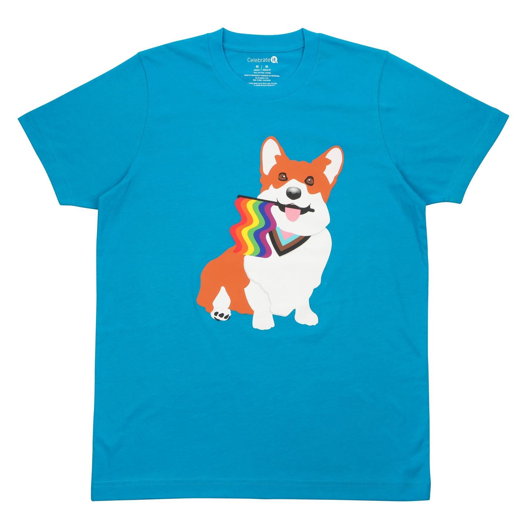 Corgi Traditional Pride Flag Adult T-Shirt by Celebrate It&#x2122;
