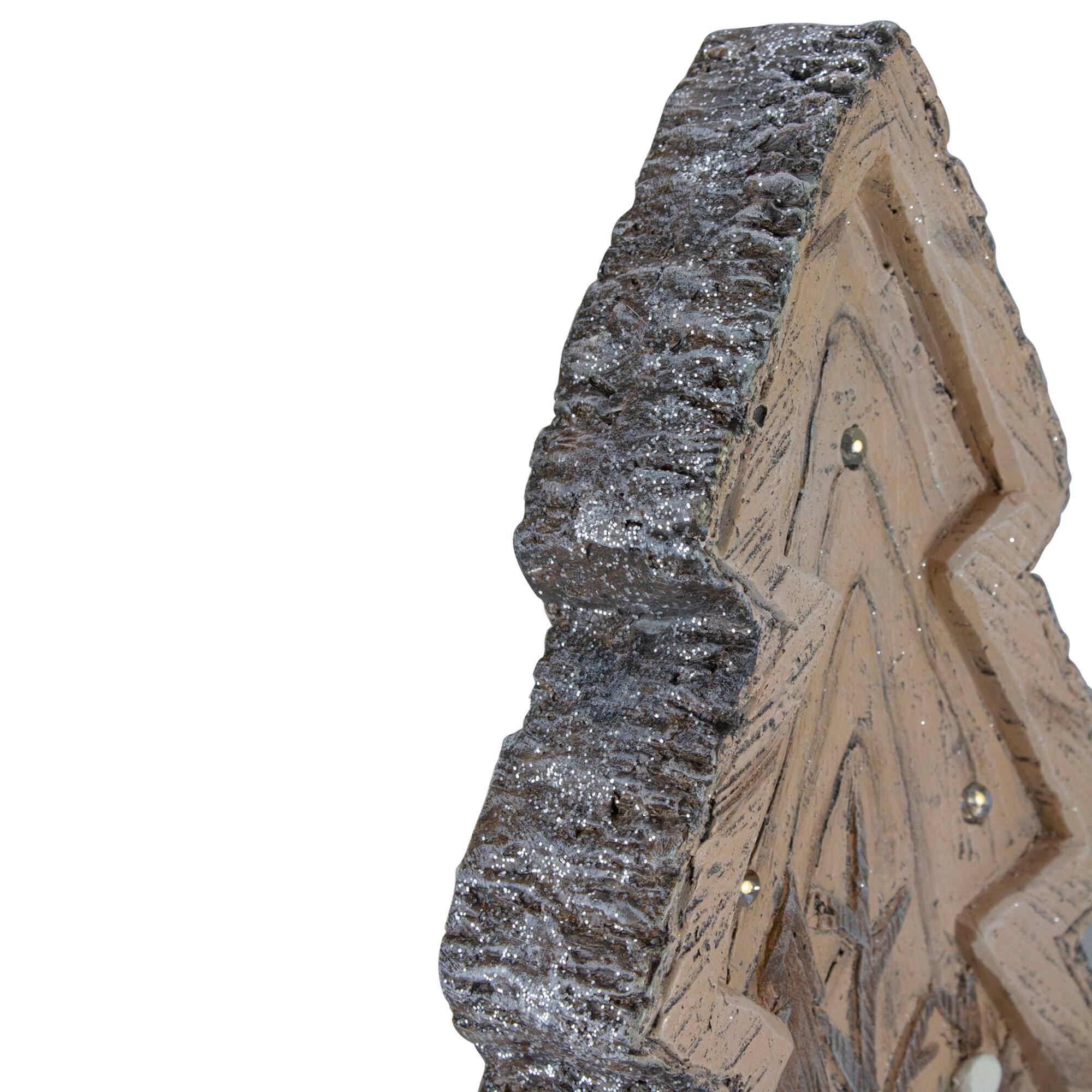 20" Pre-Lit LED Lighted Rustic Glitter with Winter Scene Christmas Tree