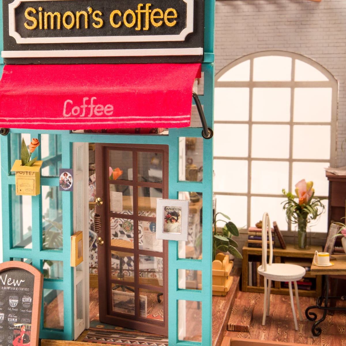 Rolife&#xAE; Simon&#x27;s Coffee Shop DIY Miniature House Kit