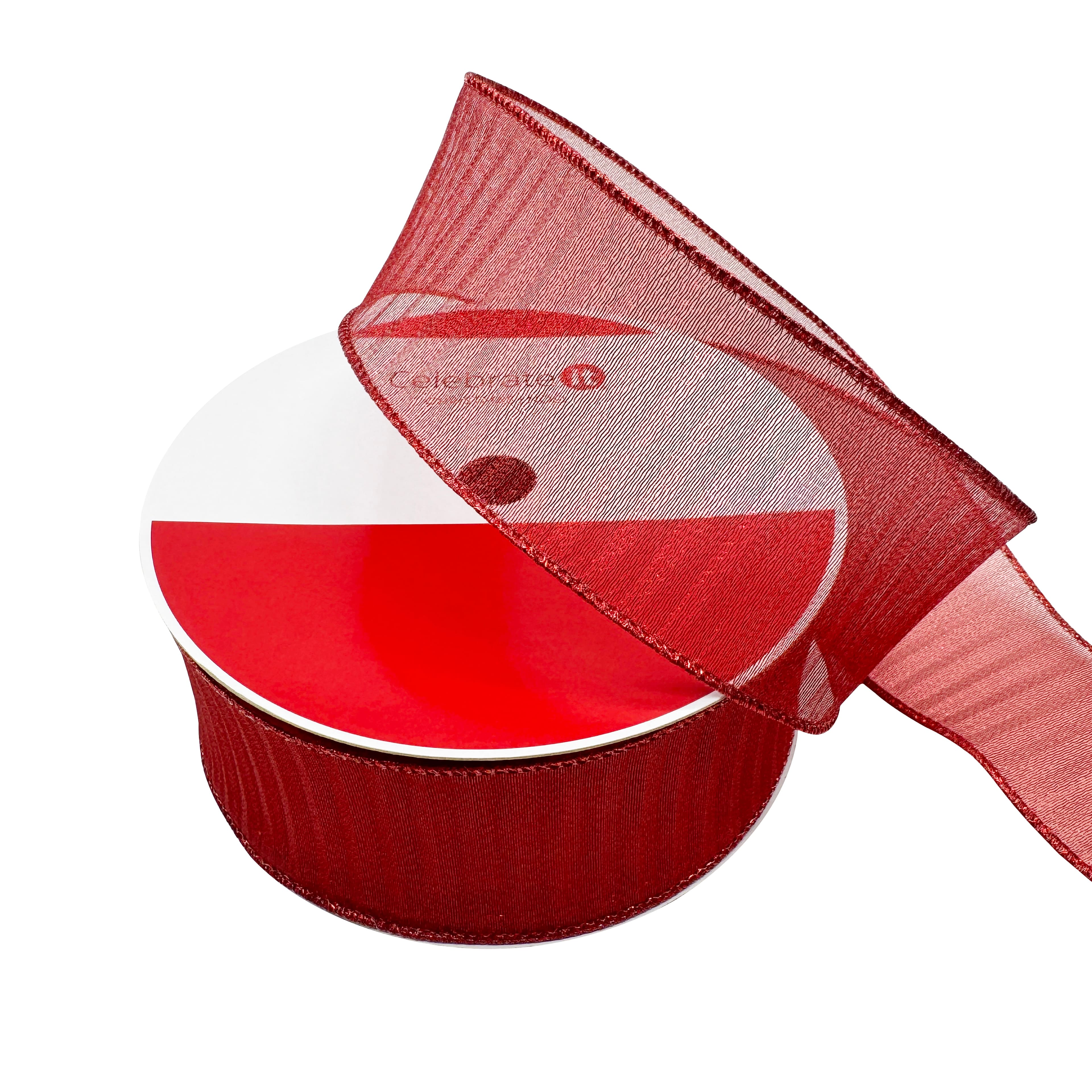 2.5&#x22; x 80ft. Red Wired Spiral Jumbo Ribbon by Celebrate It&#xAE;