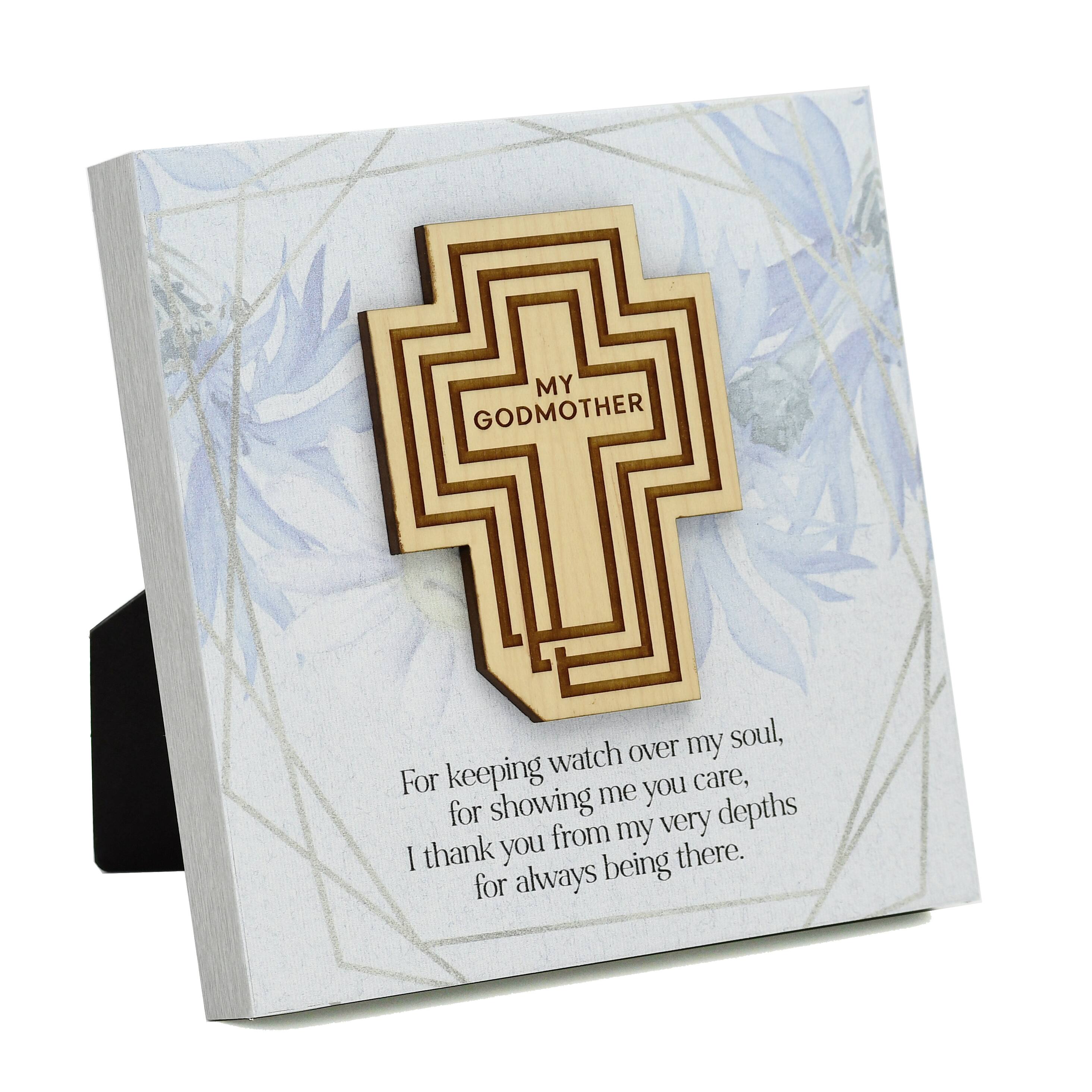 My Godmother Meadow Wood Plaque