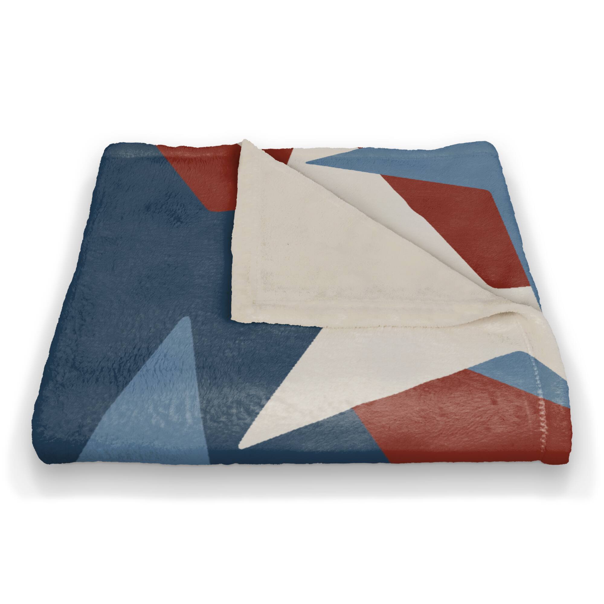 Red, White & Blue Star Pattern Coral Fleece Blanket