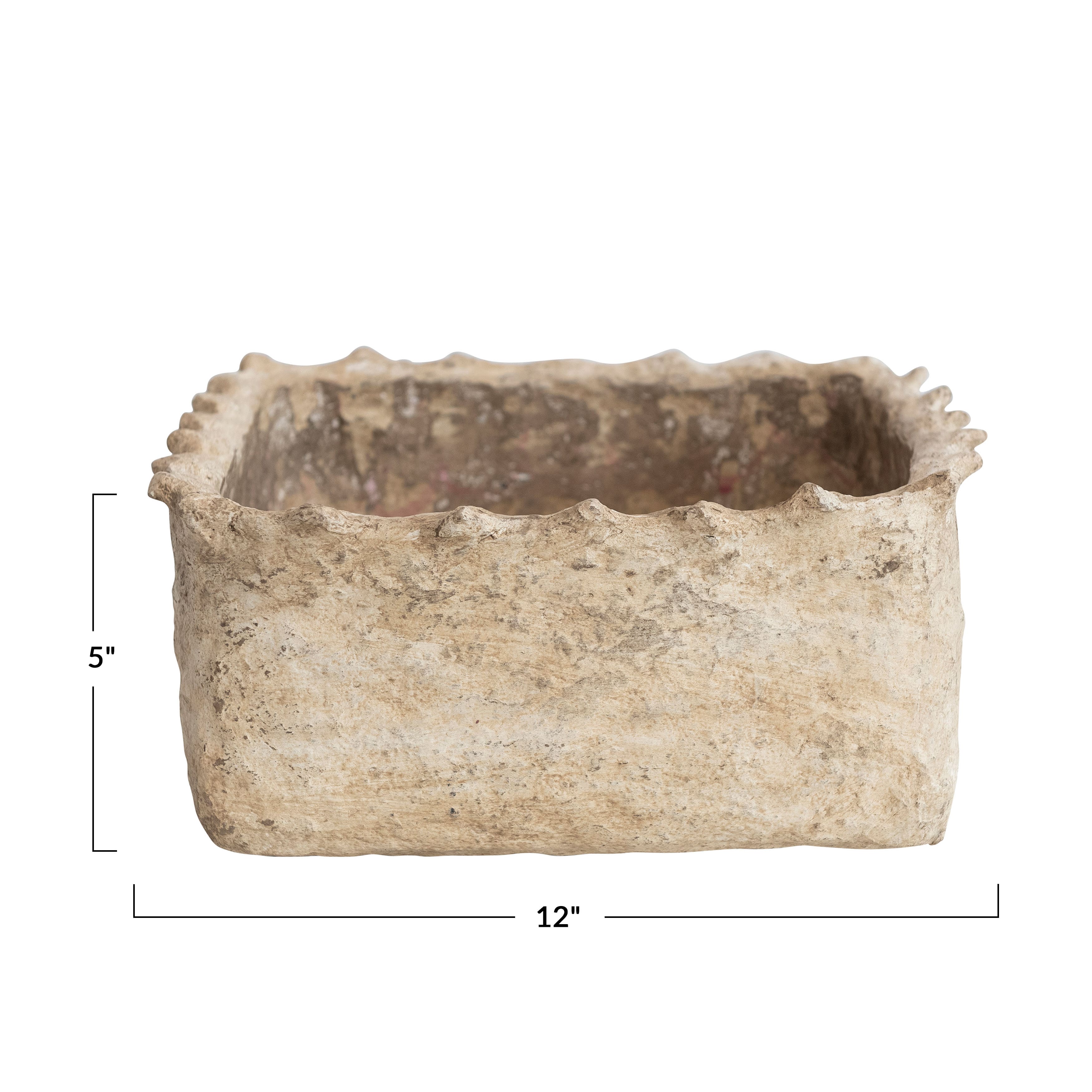 Hello Honey&#xAE; 12&#x22; Natural Boho Decorative Paper Mache Container