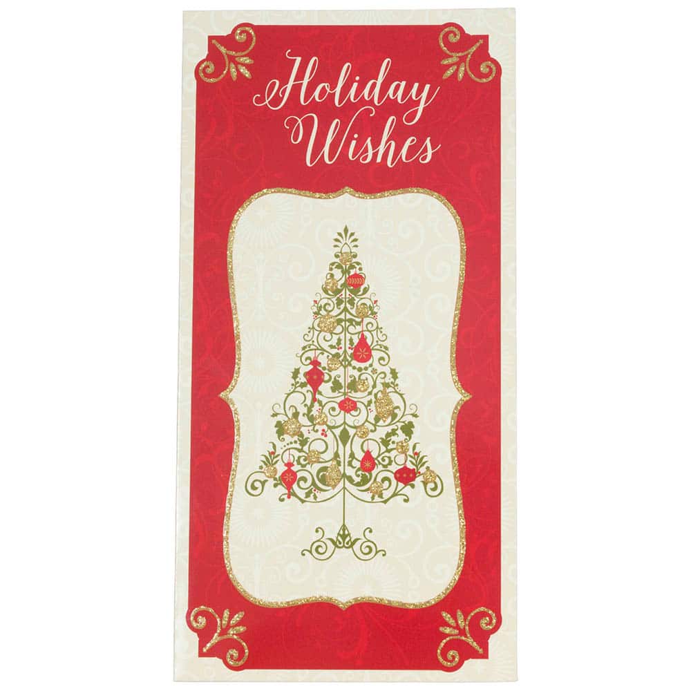 JAM Paper Holiday Wishes Tree Christmas Money Cards &#x26; Envelopes Set