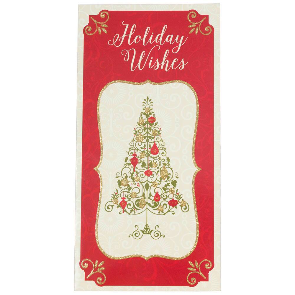 JAM Paper Holiday Wishes Tree Christmas Money Cards & Envelopes Set