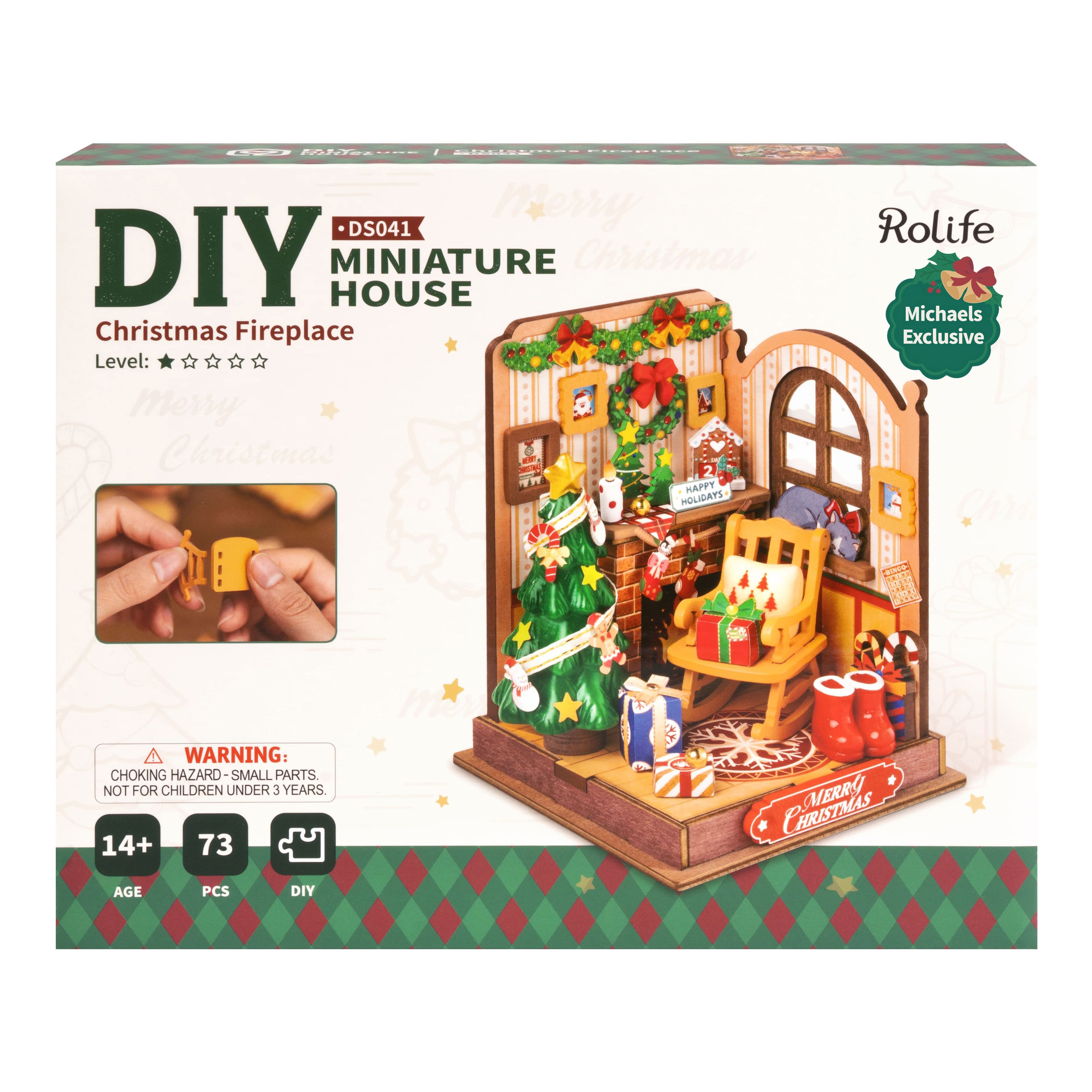 Rolife&#xAE; Christmas Fireplace DIY Miniature House Kit