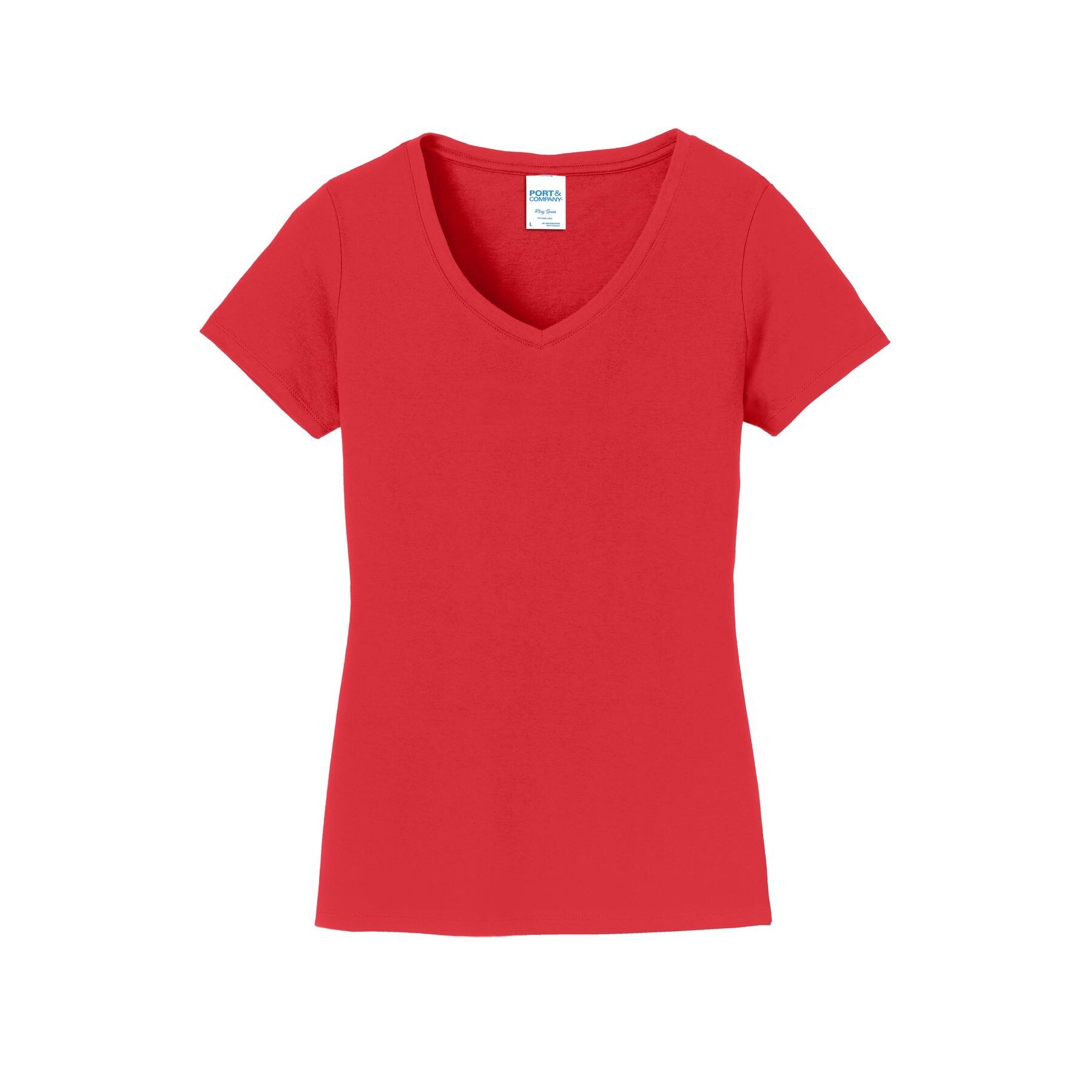 Port &#x26; Company&#xAE; Fan Favorite&#x2122; Ladies V-Neck T-Shirt