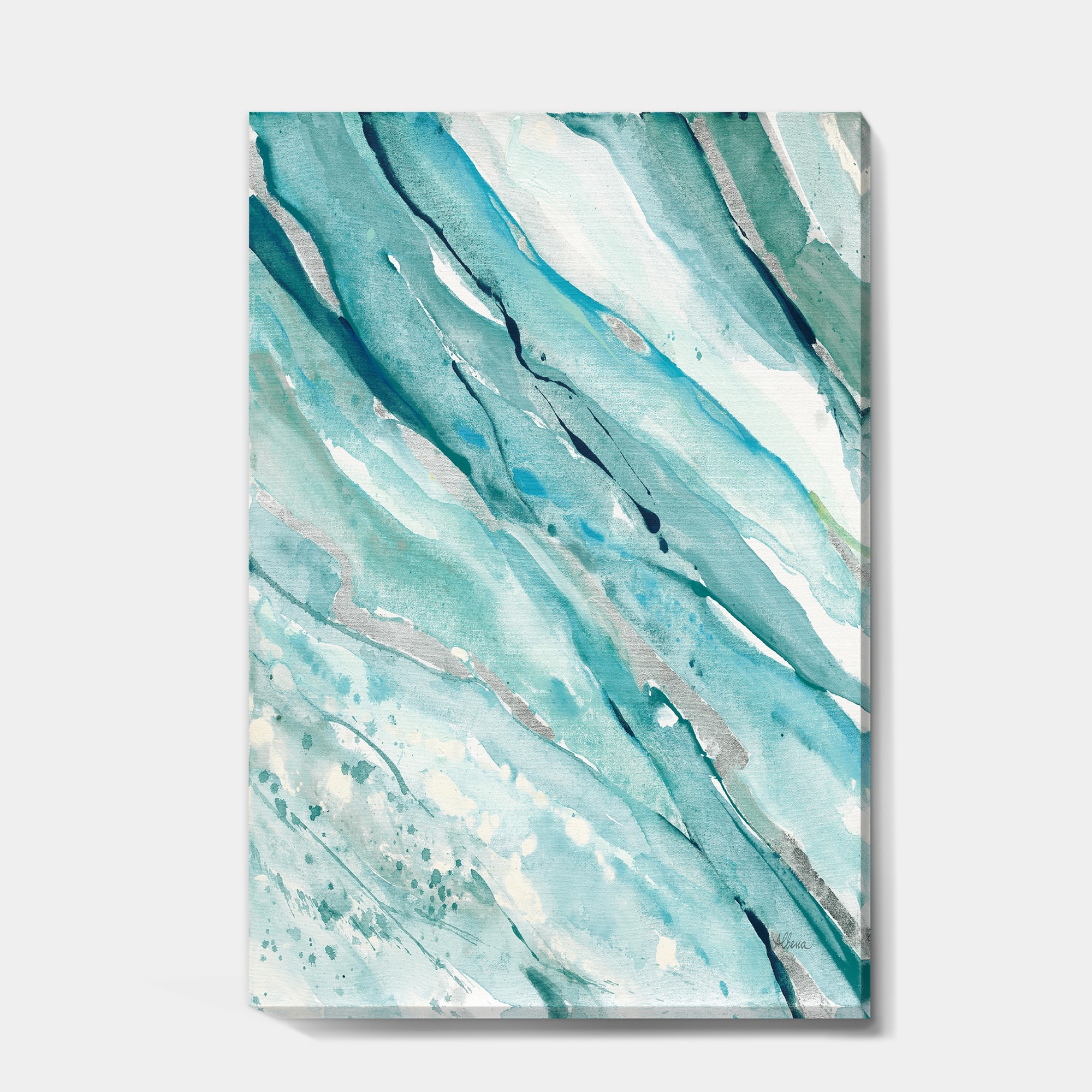 Designart - Silver Springs I Blue Green - Nautical &#x26; Coastal Canvas Art