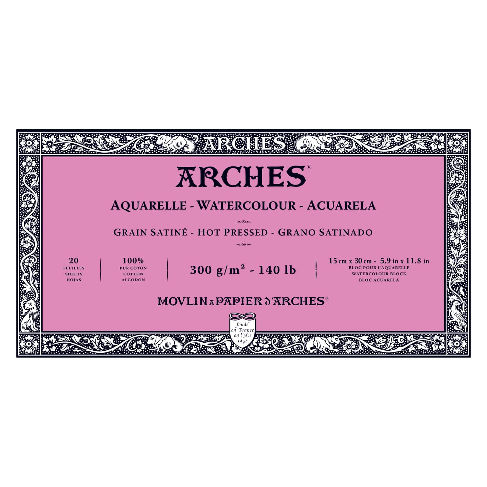 arches Arches Watercolor Block 140 Pound Hot Press Paper - 9 x 12