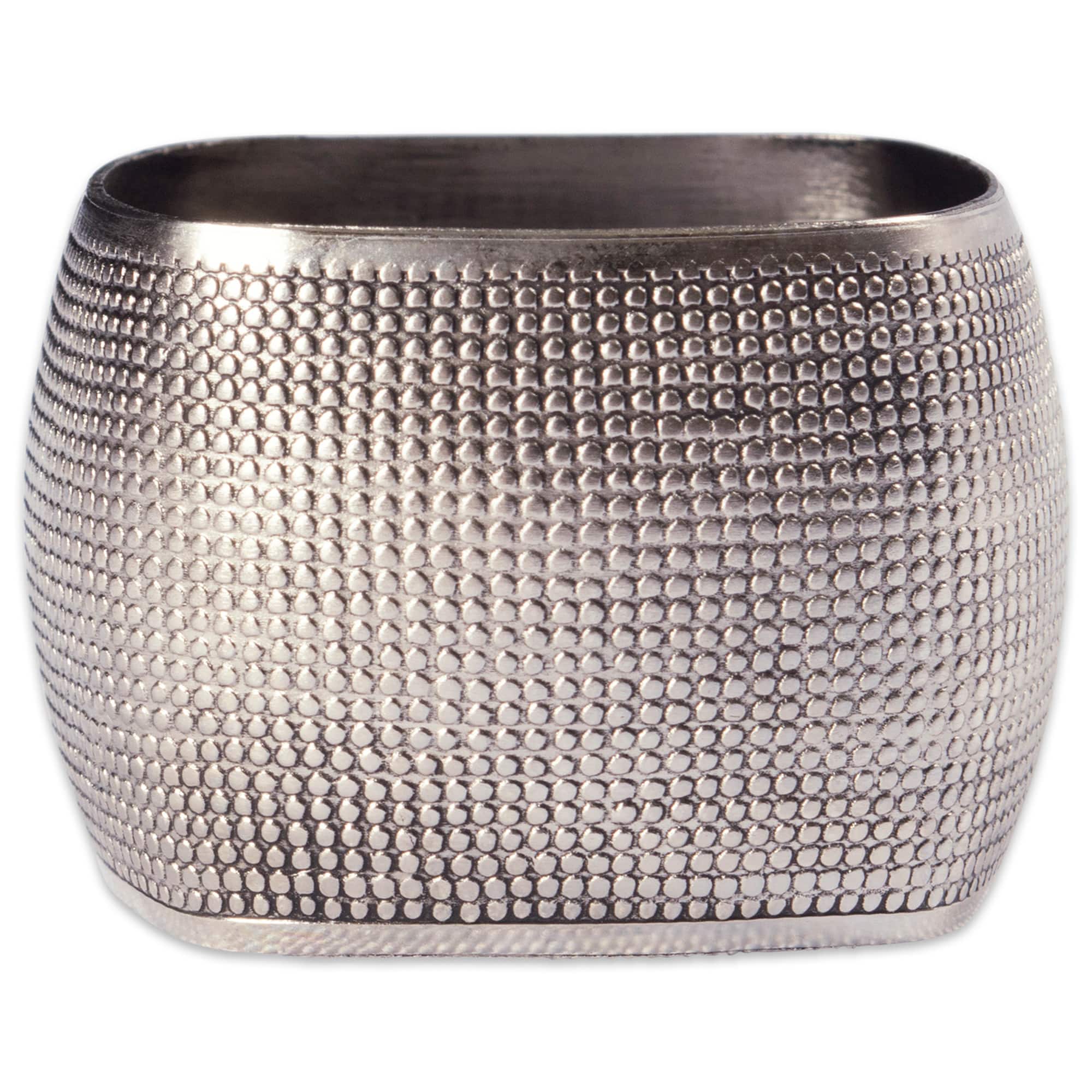 DII&#xAE; Silver Textured Square Napkin Rings, 6ct.