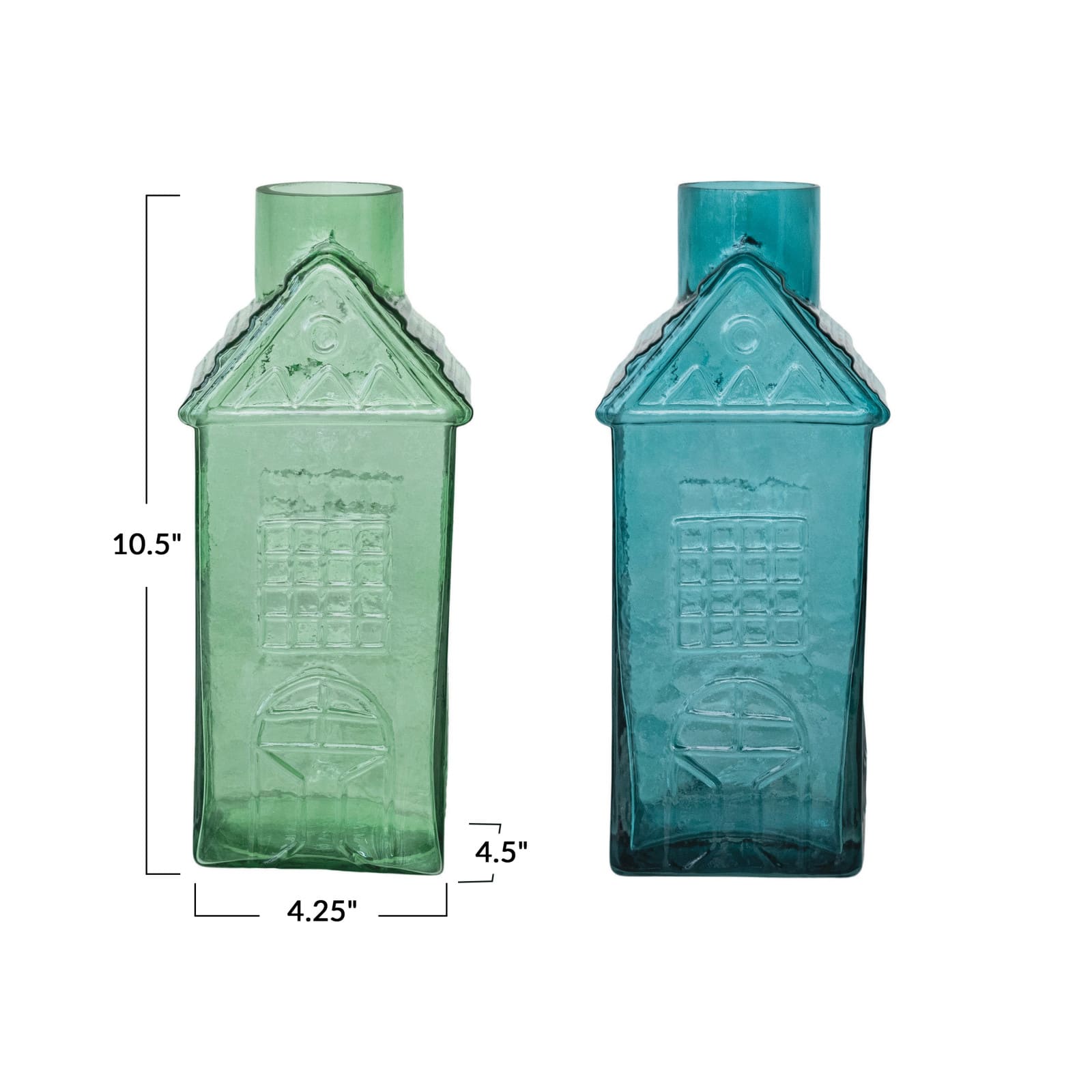 Hello Honey® 10.5" Charming Glass House-Shaped Vase Set