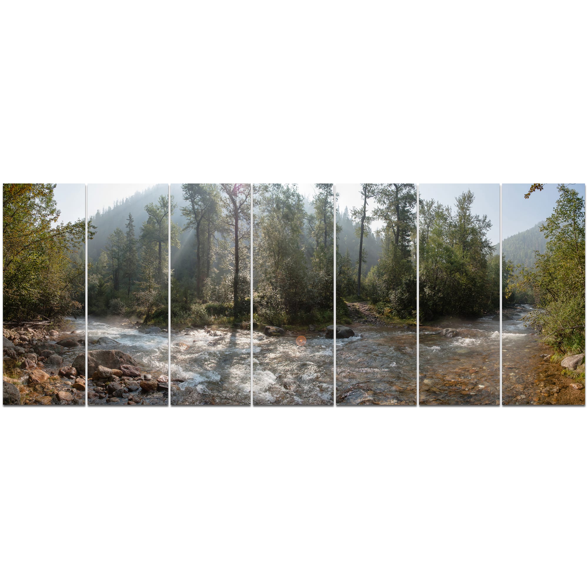 Designart - Mountain River Panorama - Landscape Canvas Art Print