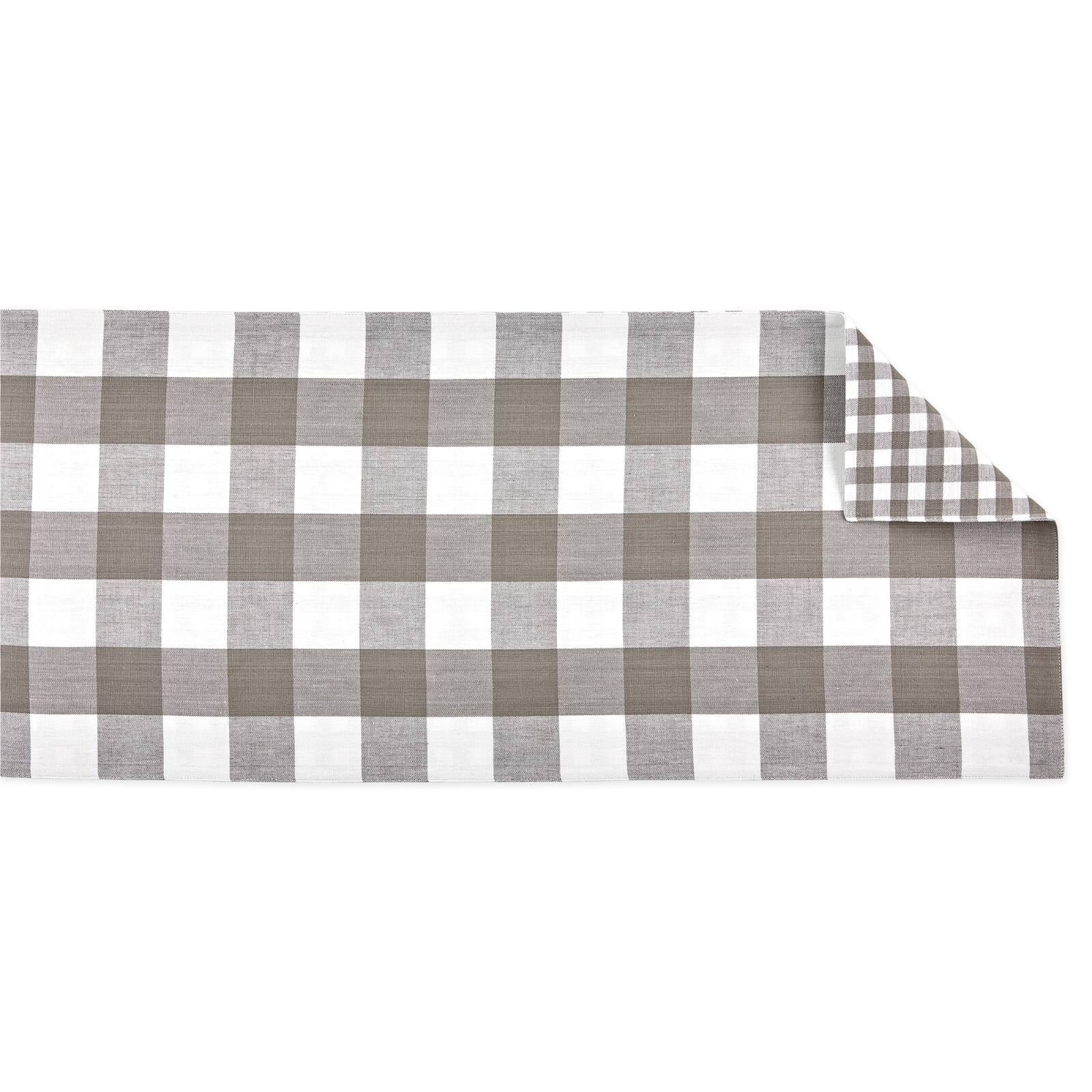 DII® 72" Reversible Gingham & Buffalo Check Table Runner