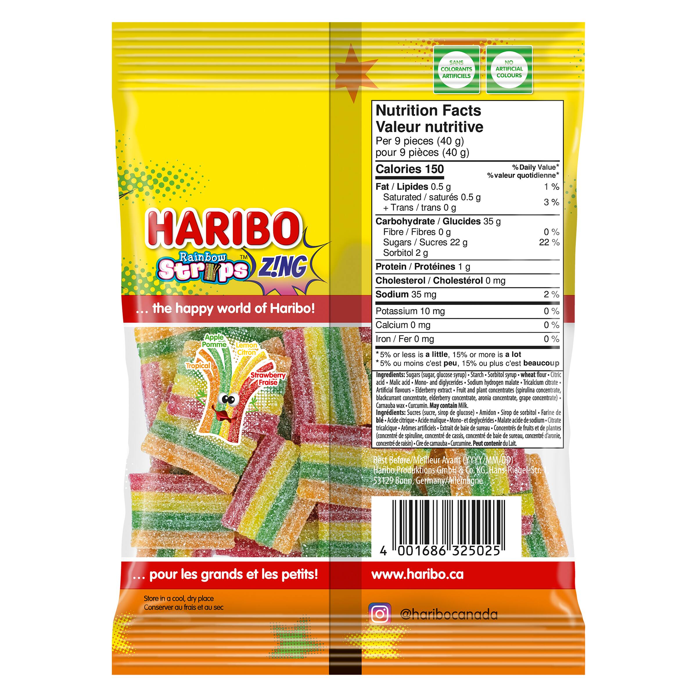 Haribo&#xAE; Z!NG Rainbow Strips Gummy Candies