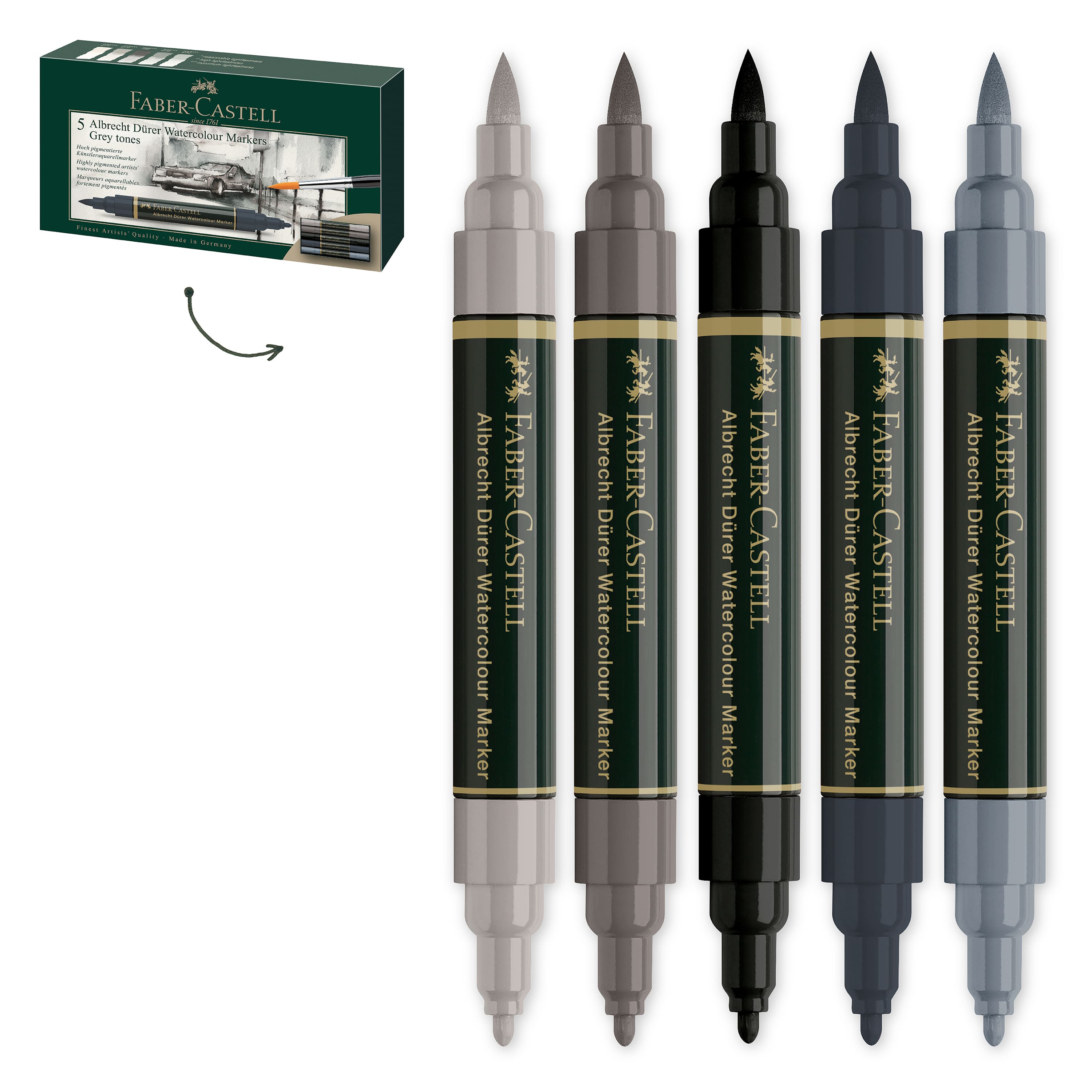 Faber-Castell&#xAE; Arbrecht D&#xFC;rer 5-Piece Watercolor Marker Set