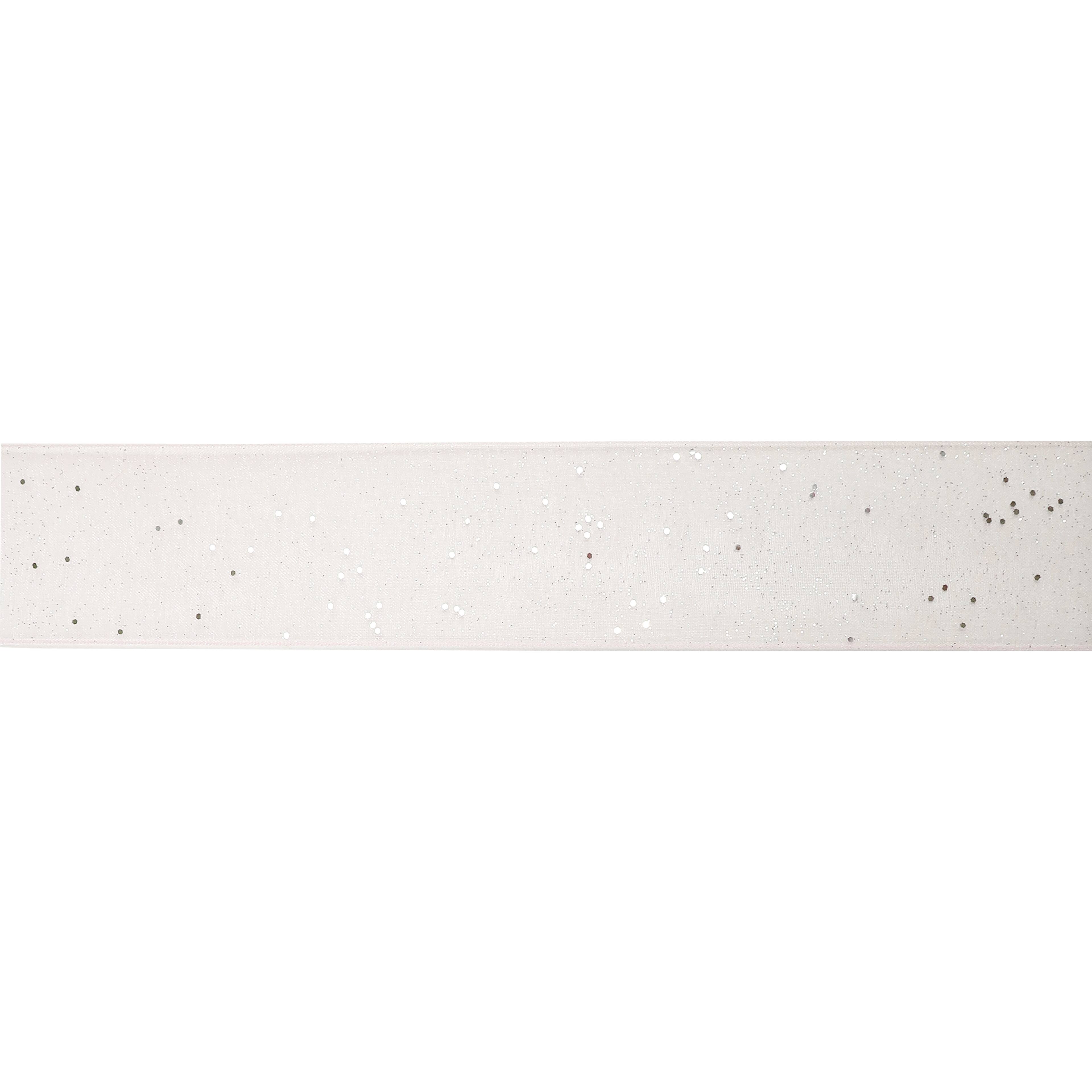 12 Pack: 1.5" x 3yd. Sheer Glitter Ribbon by Celebrate It®